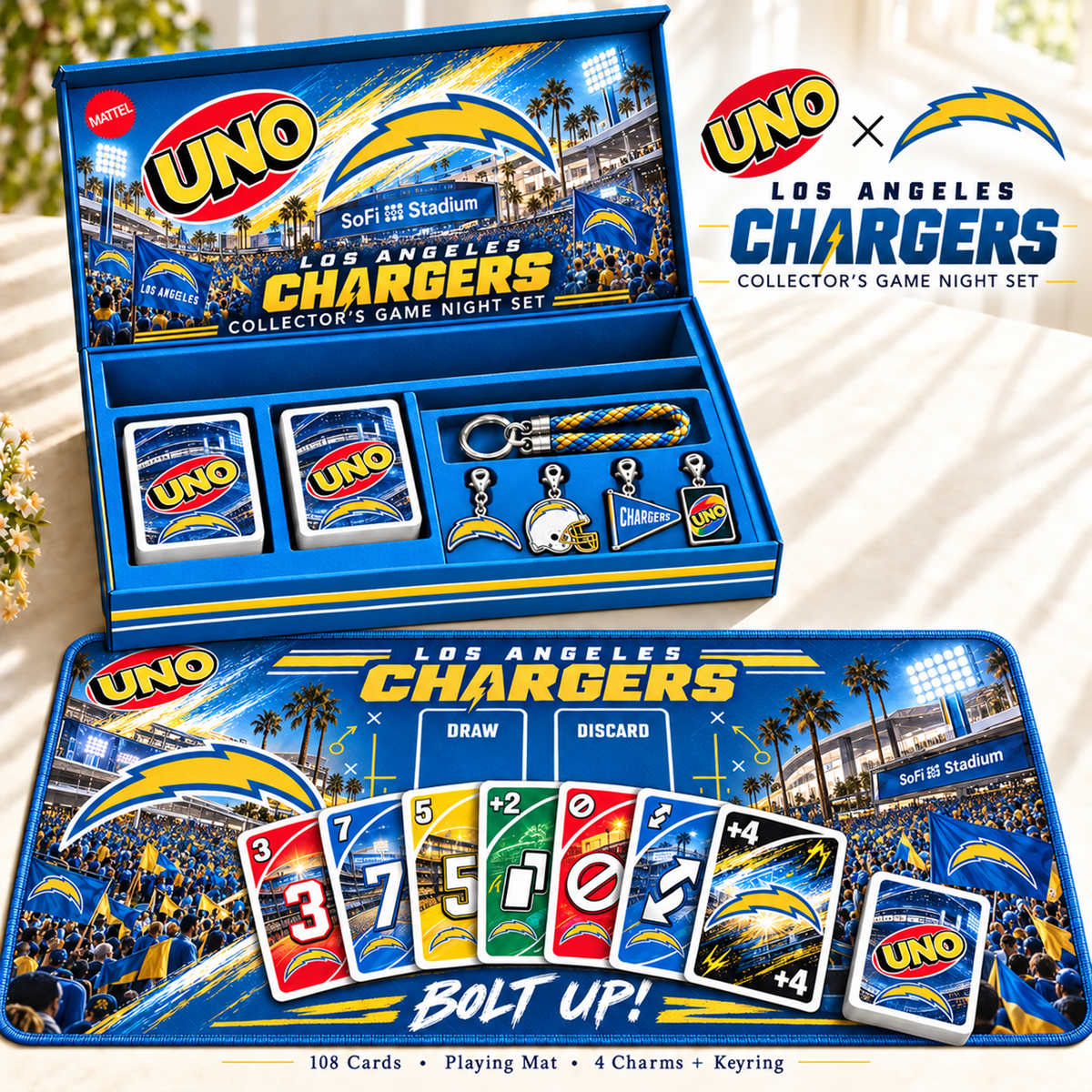 Premium NFL LAC Uno Board Game Set
