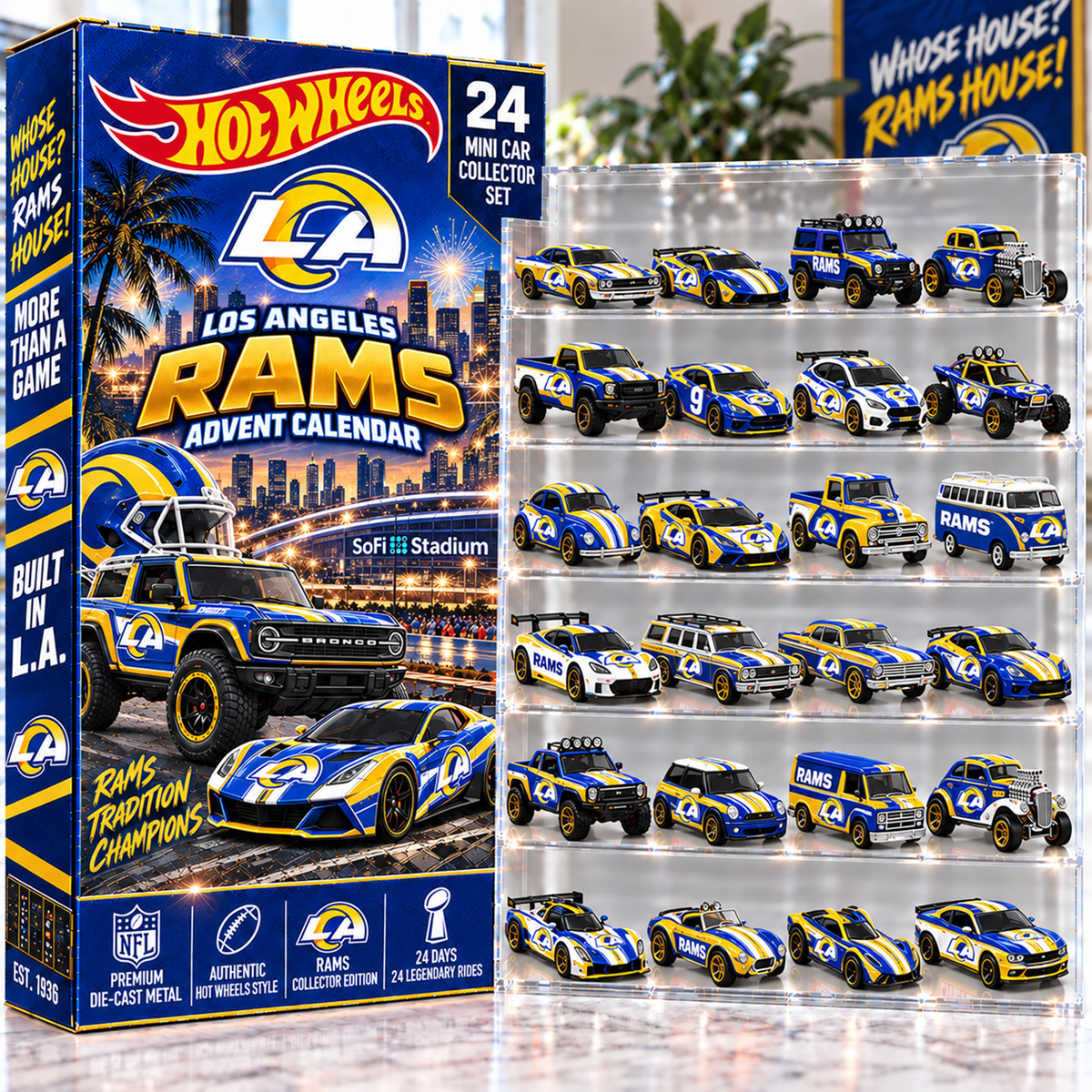 Premium NFL LAR Mini Car Advent Calendar V4