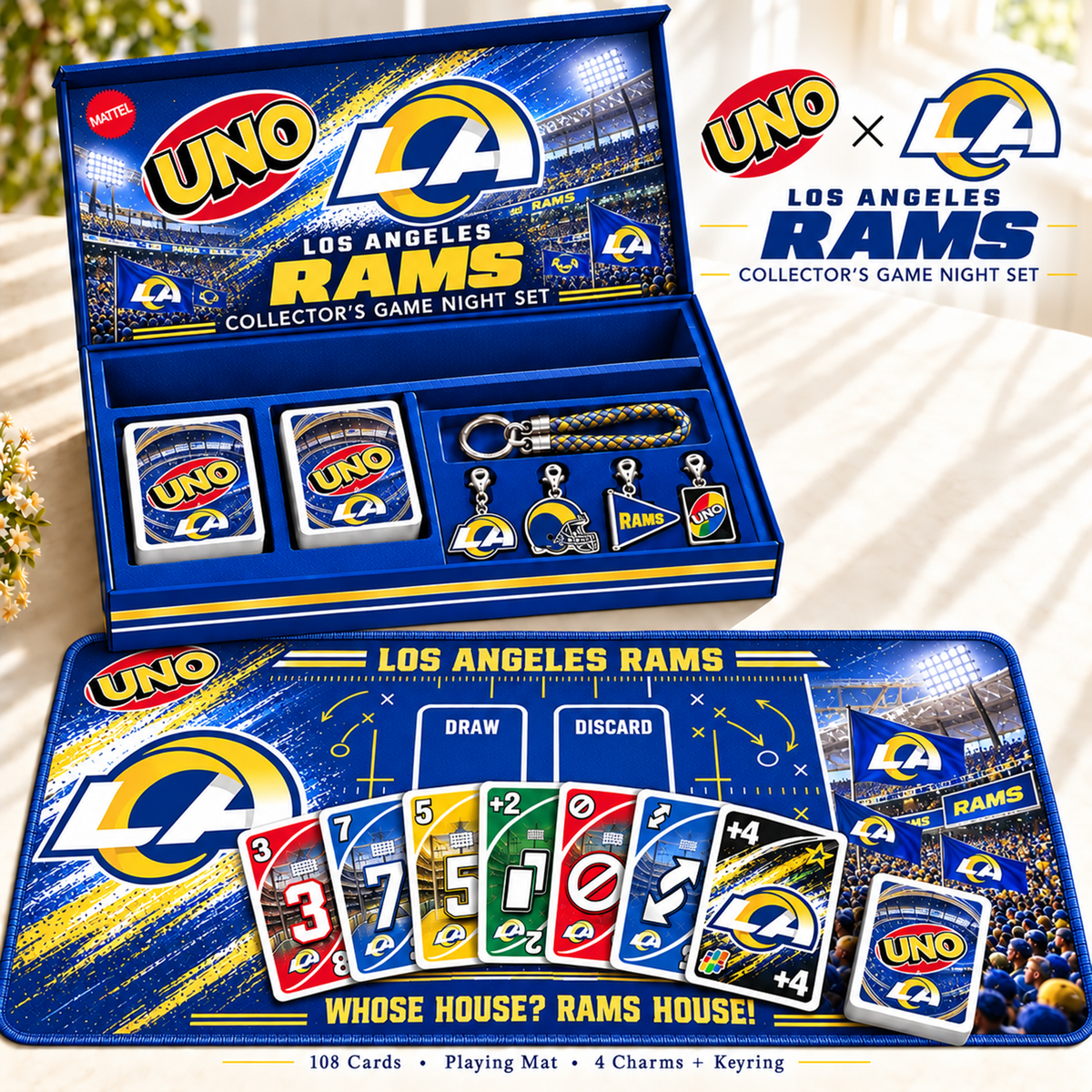 Premium NFL LAR Uno Board Game Set