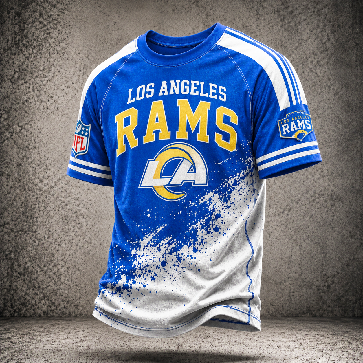 Premium NFL LAR Vintage Paint Splatter Performance T-Shirt