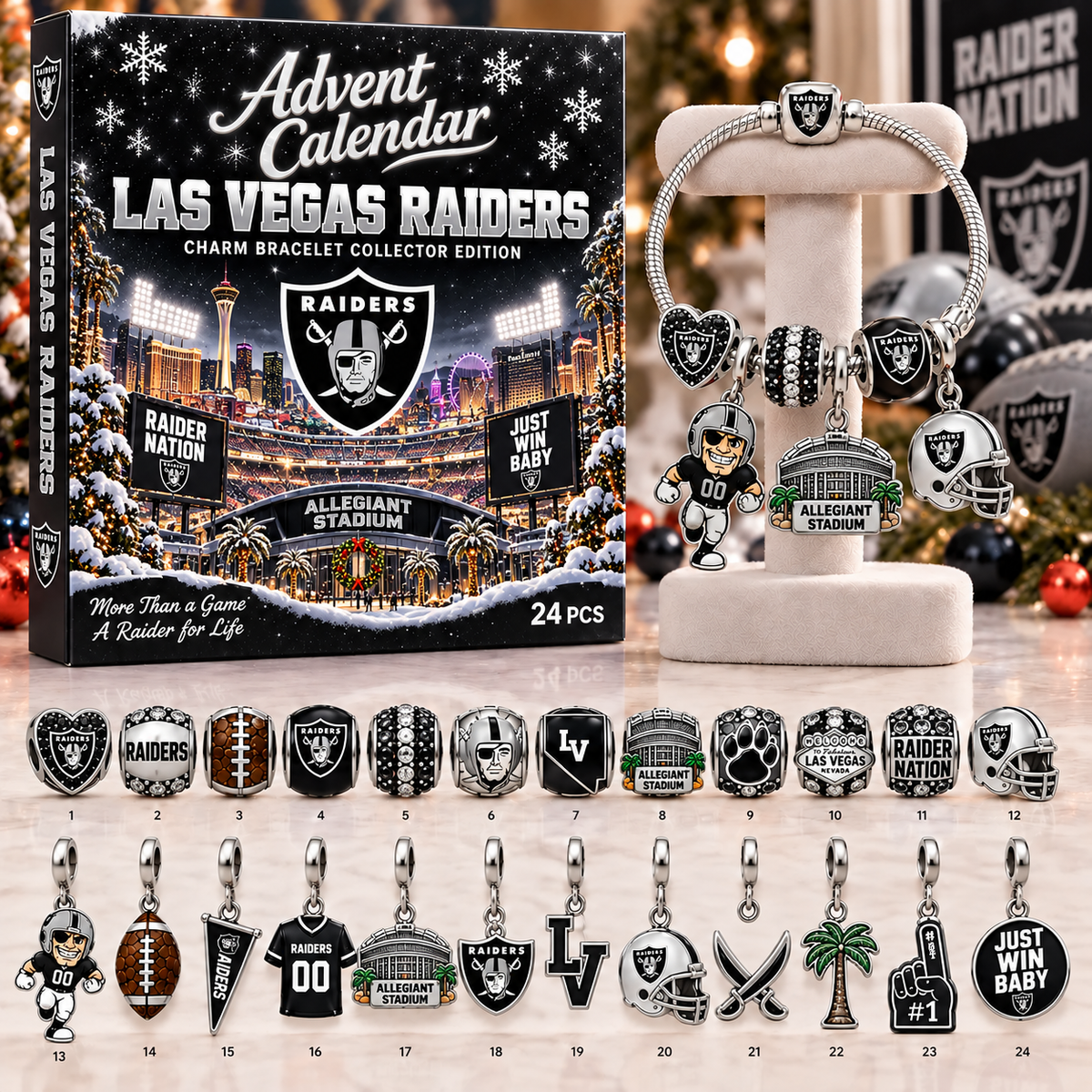 Premium NFL LVR Advent Calendar Charm Bracelet Set V5