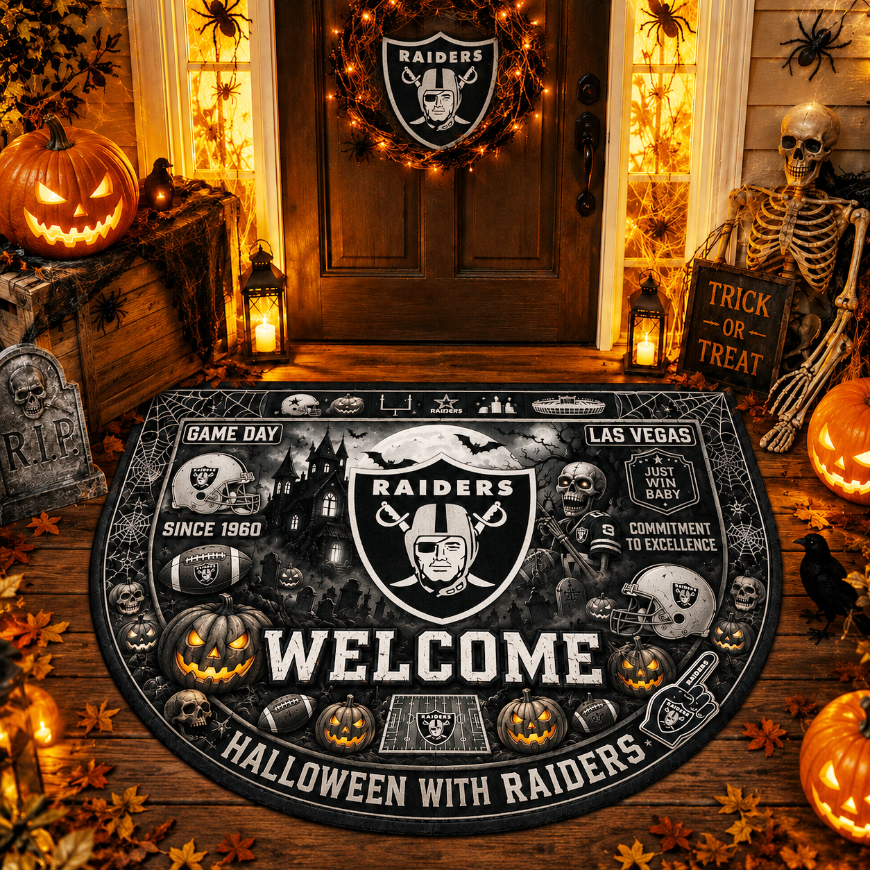 Premium NFL LVR Halloween Welcome Doormat