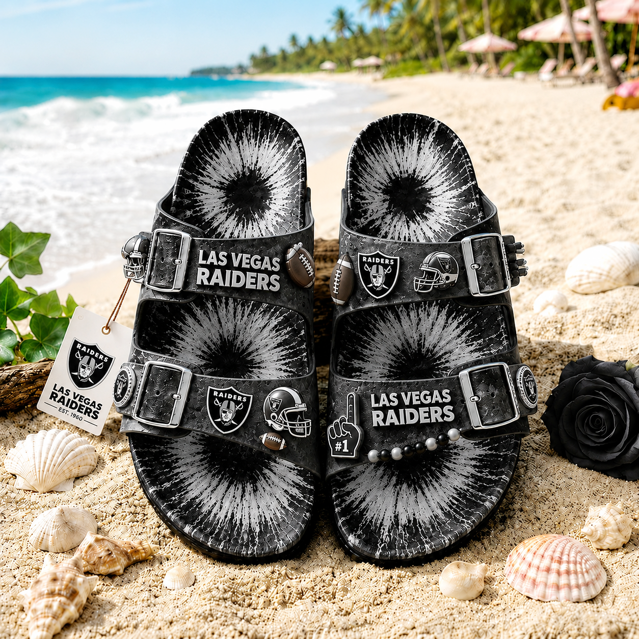 Premium NFL LVR Summer Splash Birkenstocks Shoes
