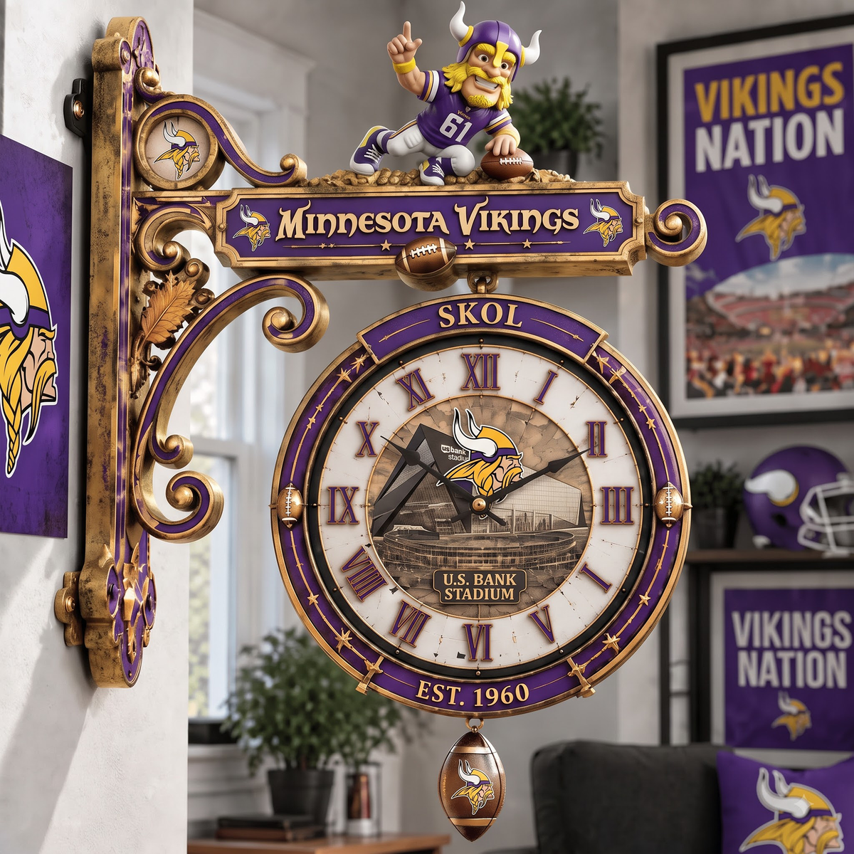 Premium NFL MIN Illuminating Collector Wall Clock