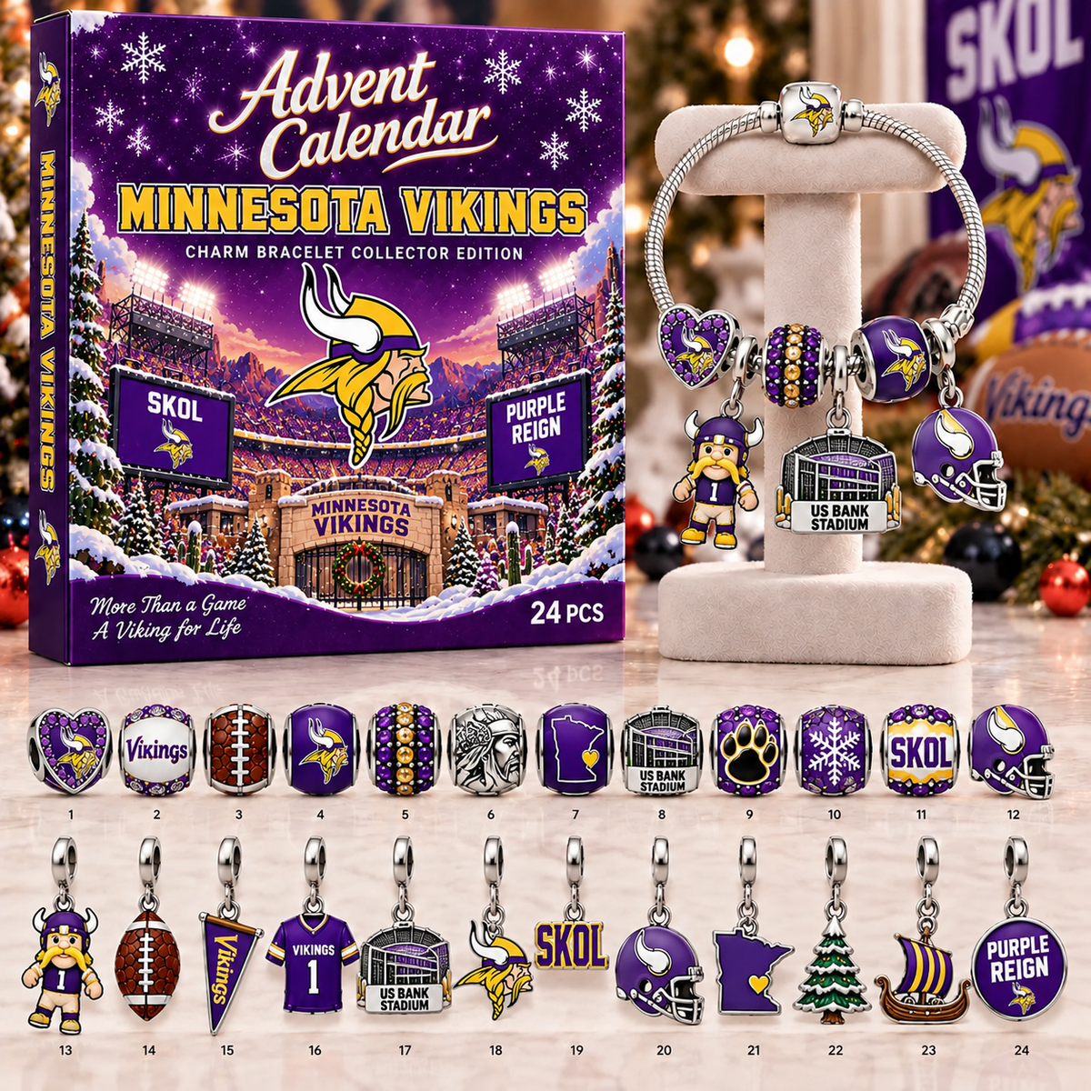 Premium NFL MV Advent Calendar Charm Bracelet Set V5