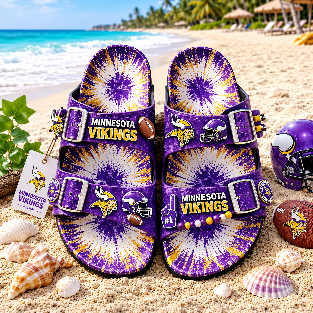 Premium NFL MV Summer Splash Birkenstocks Shoes
