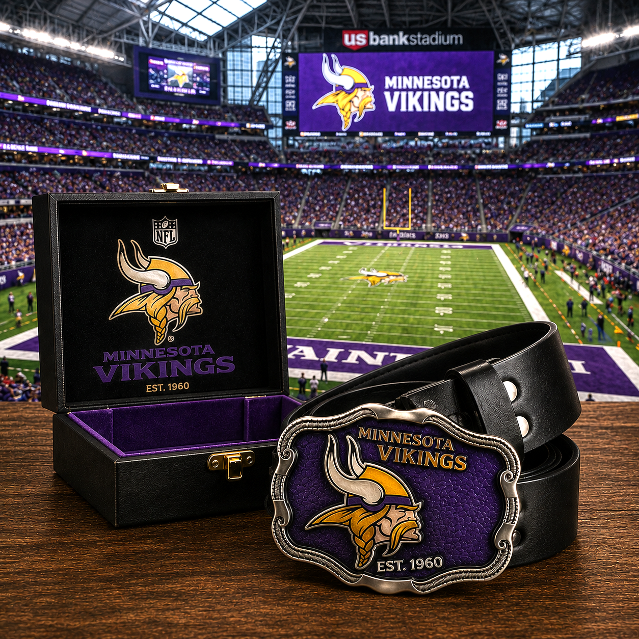 Premium NFL MV Vintage Heritage Leather Belt