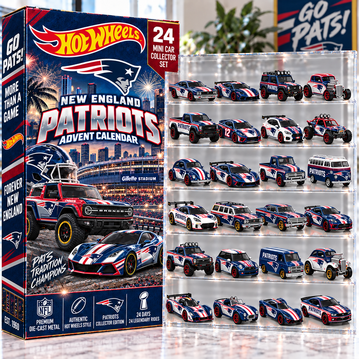 Premium NFL NE Mini Car Advent Calendar V4
