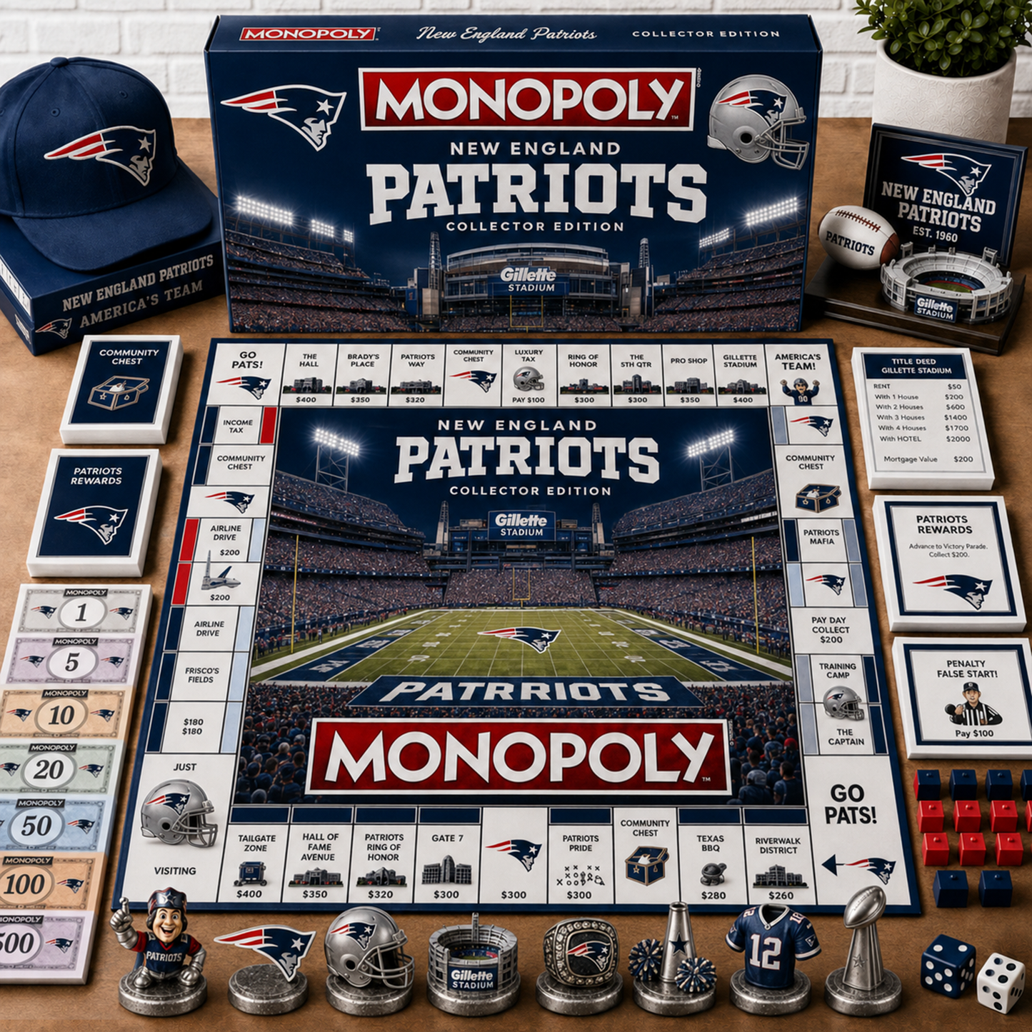 Premium NFL NE Monopoly Collector’s Edition Board Game