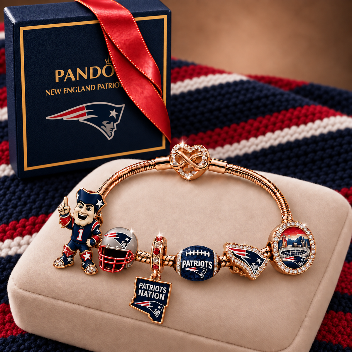 Premium NFL NEP Collector Rose Gold Charm Bracelet V6