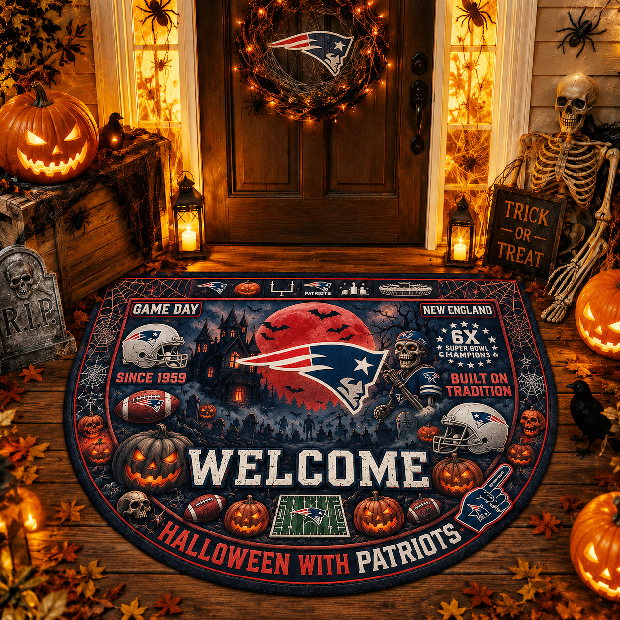 Premium NFL NEP Halloween Welcome Doormat