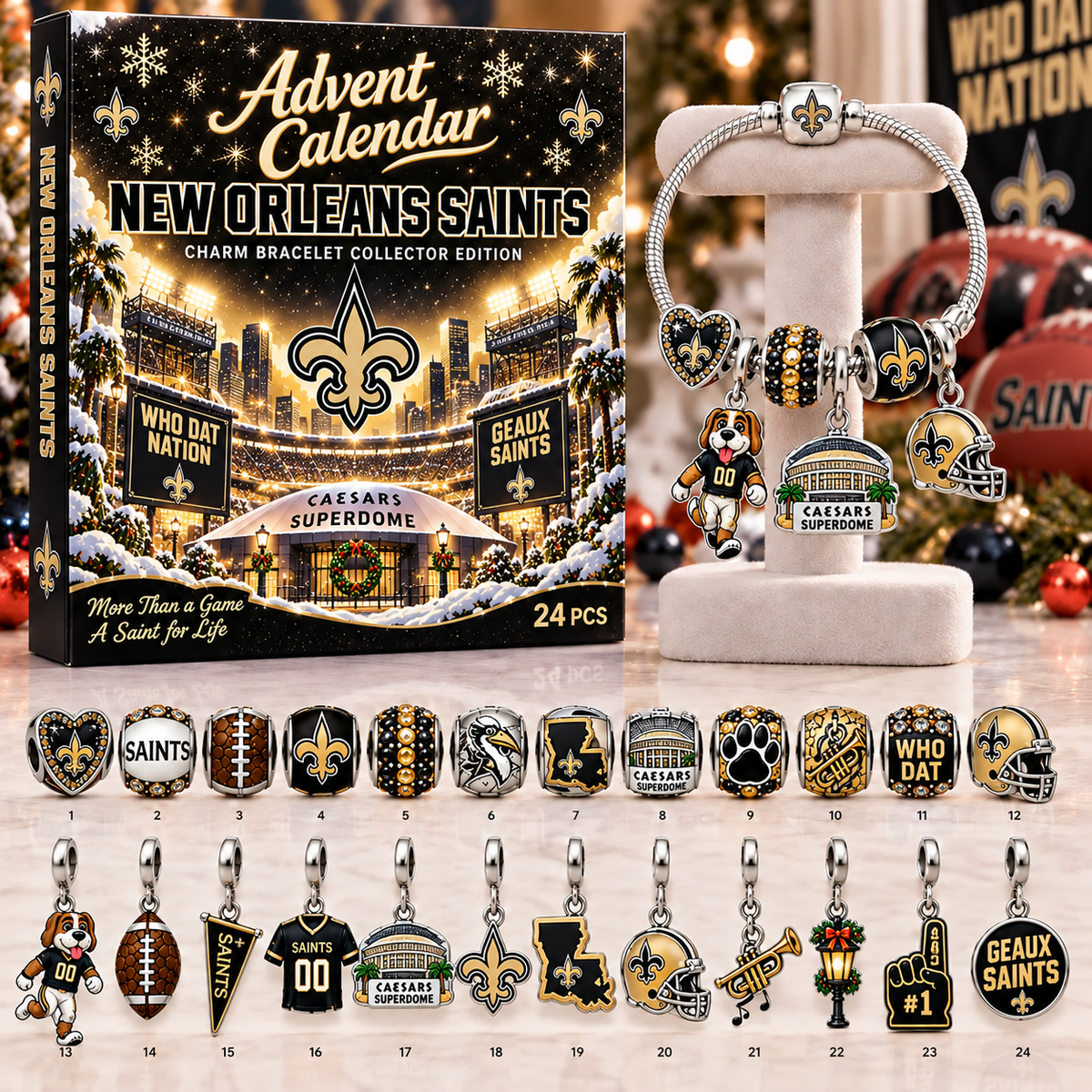 Premium NFL NOS Advent Calendar Charm Bracelet Set V5