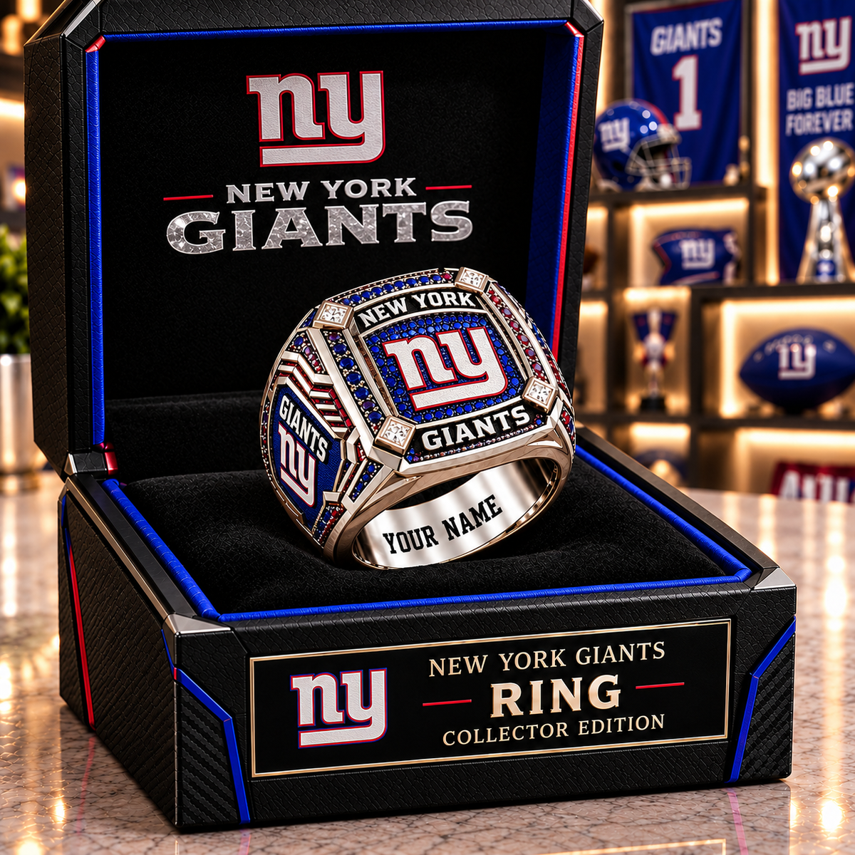 Premium NFL NYG Team Spirit Collector Ring