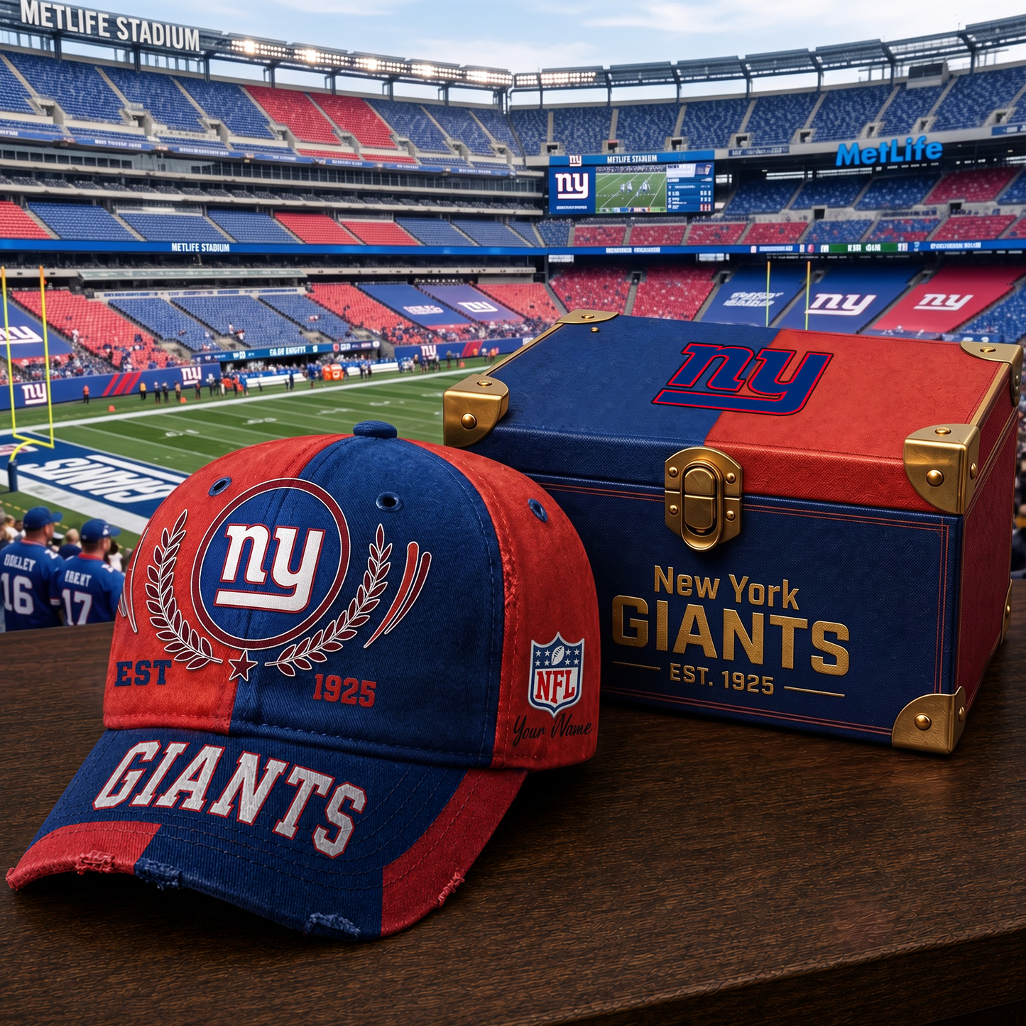 Premium NFL NYG Vintage Heritage Distressed Cap V2