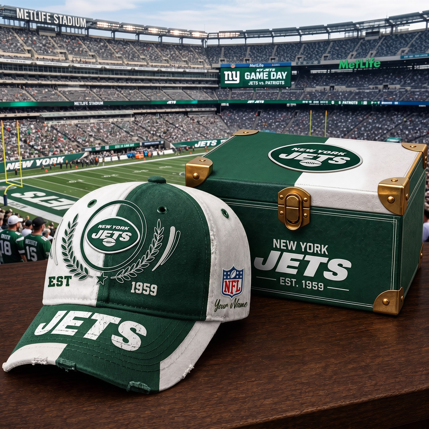 Premium NFL NYJ Vintage Heritage Distressed Cap V2