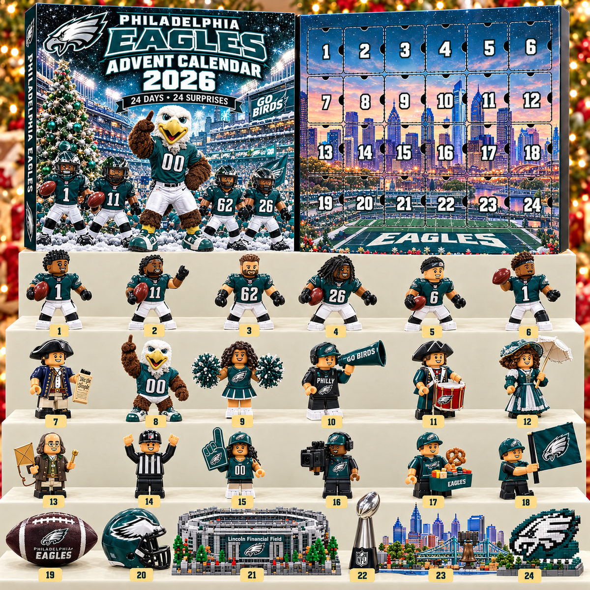 Premium NFL PE 24-Piece Football Collectible Advent Calendar V2