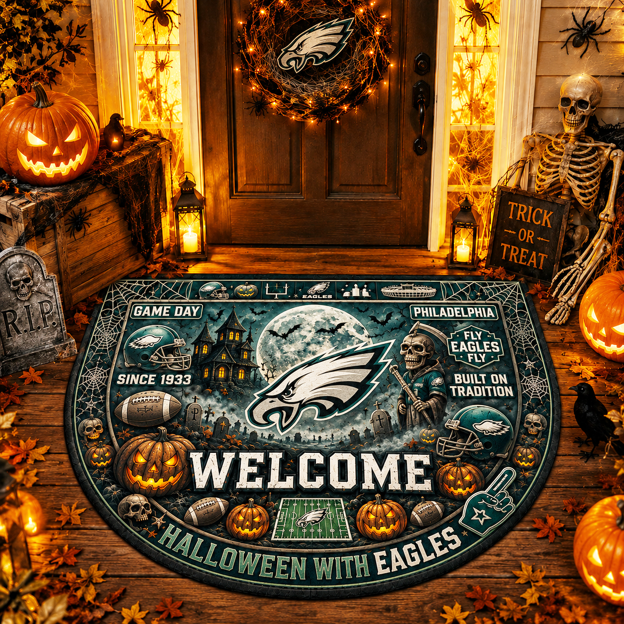 Premium NFL PE Halloween Welcome Doormat