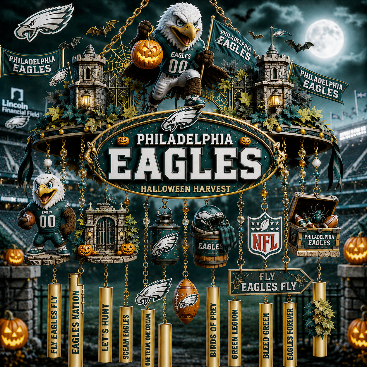 Premium NFL PE Halloween Wind Chime