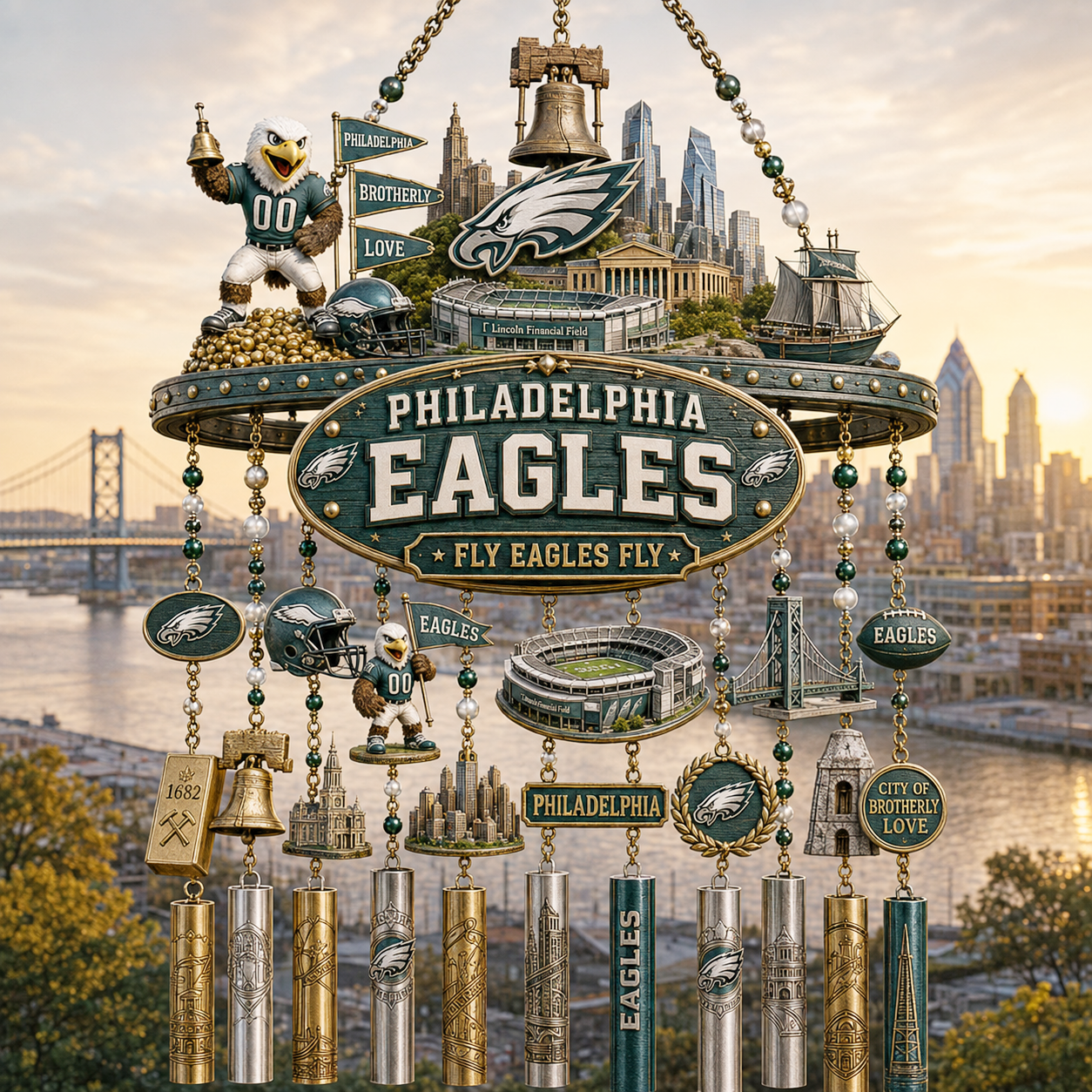 Premium NFL PE Heritage Wind Chime