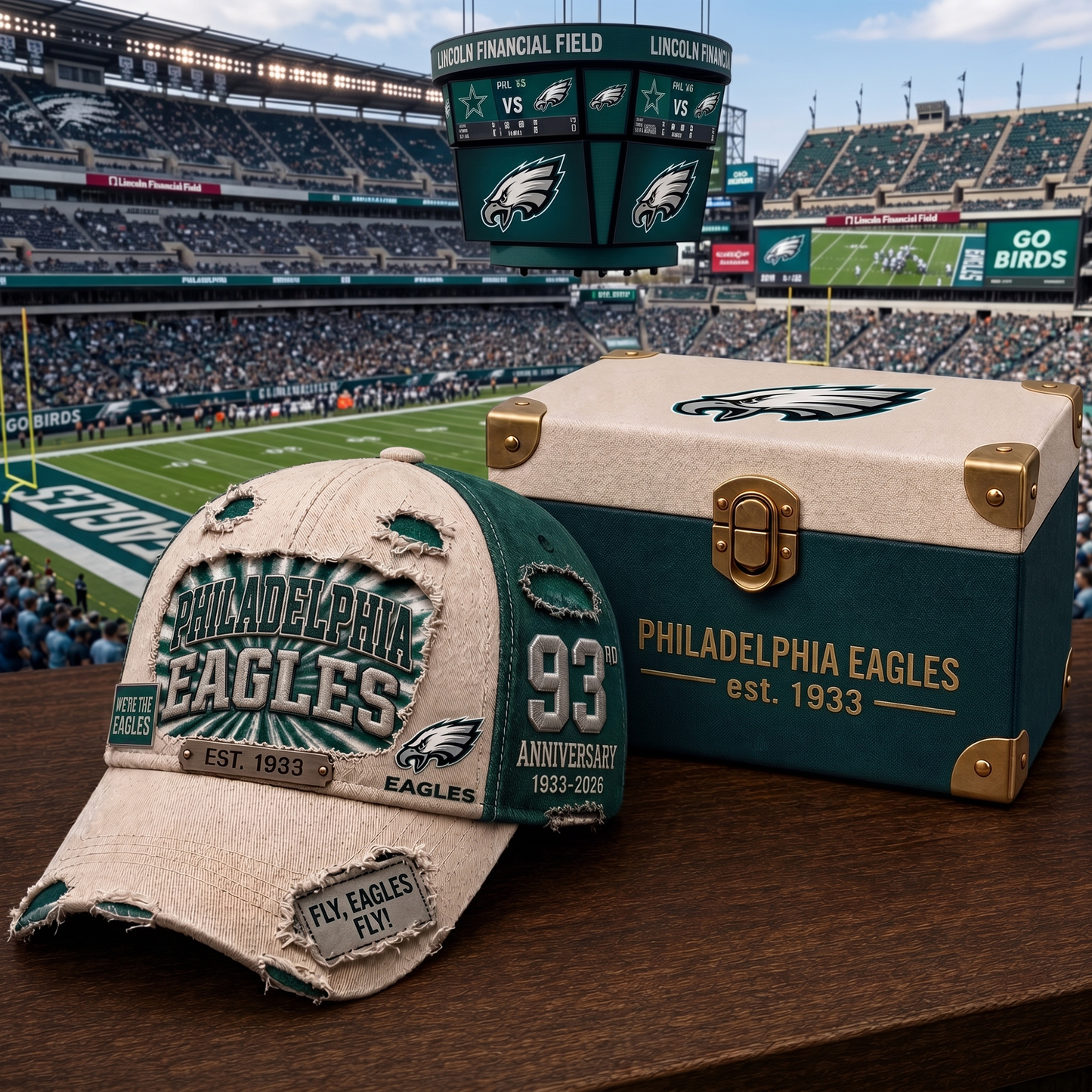 Premium NFL PHI Anniversary Distressed Cap