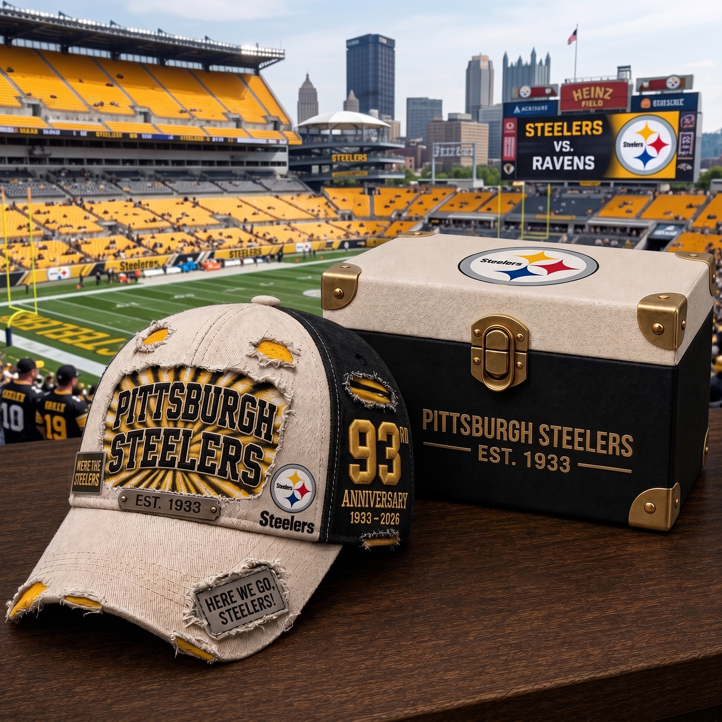 Premium NFL PIT Anniversary Distressed Cap