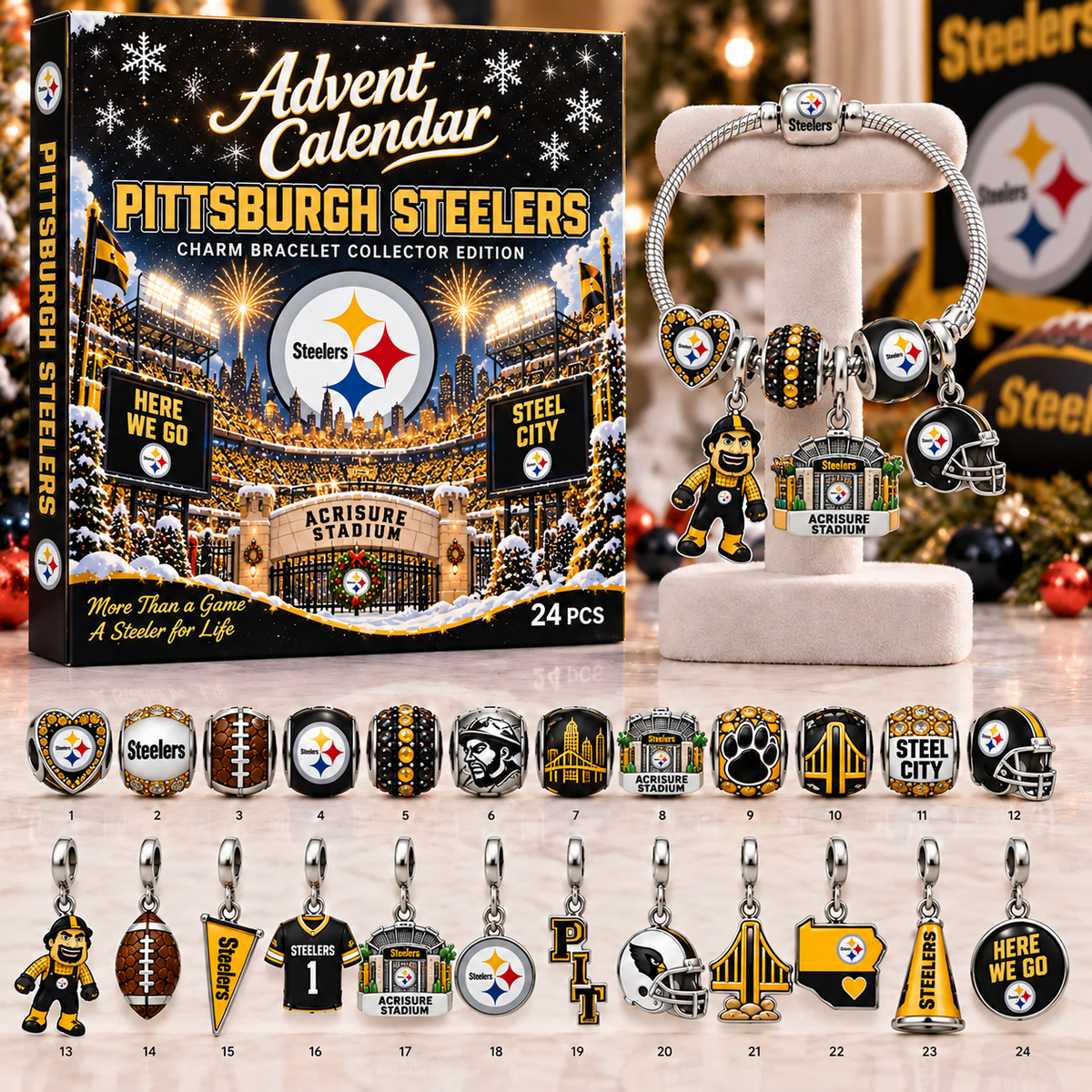 Premium NFL PS Advent Calendar Charm Bracelet Set V5