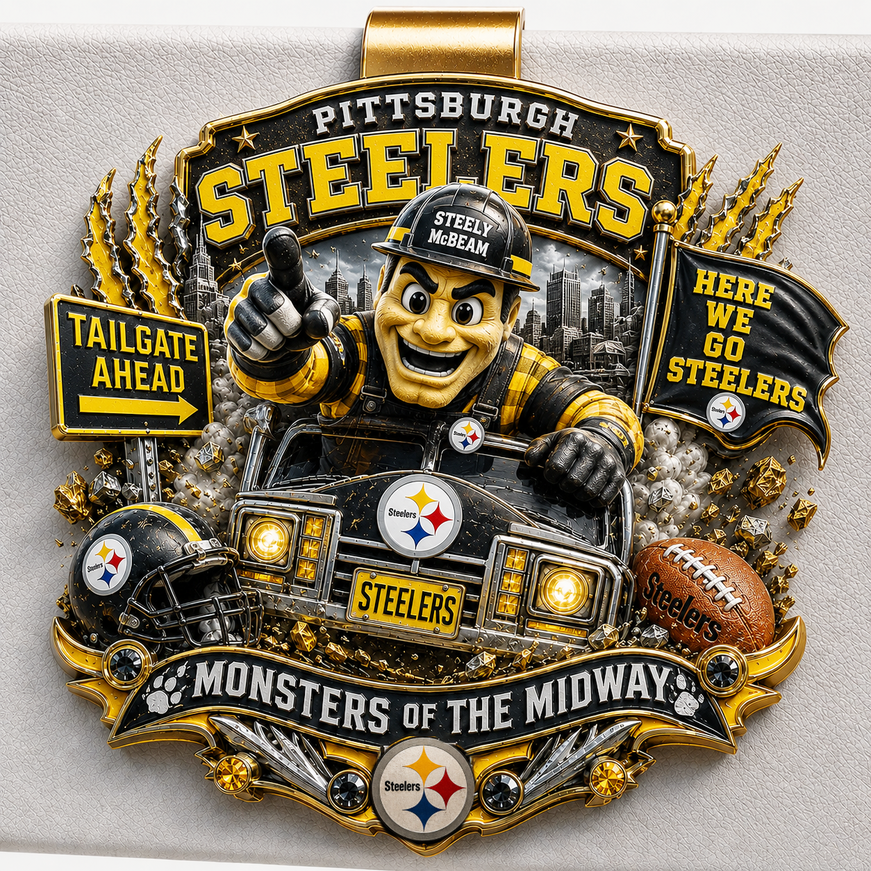 Premium NFL PS Mascot Tailgate 3D Car Visor Clip