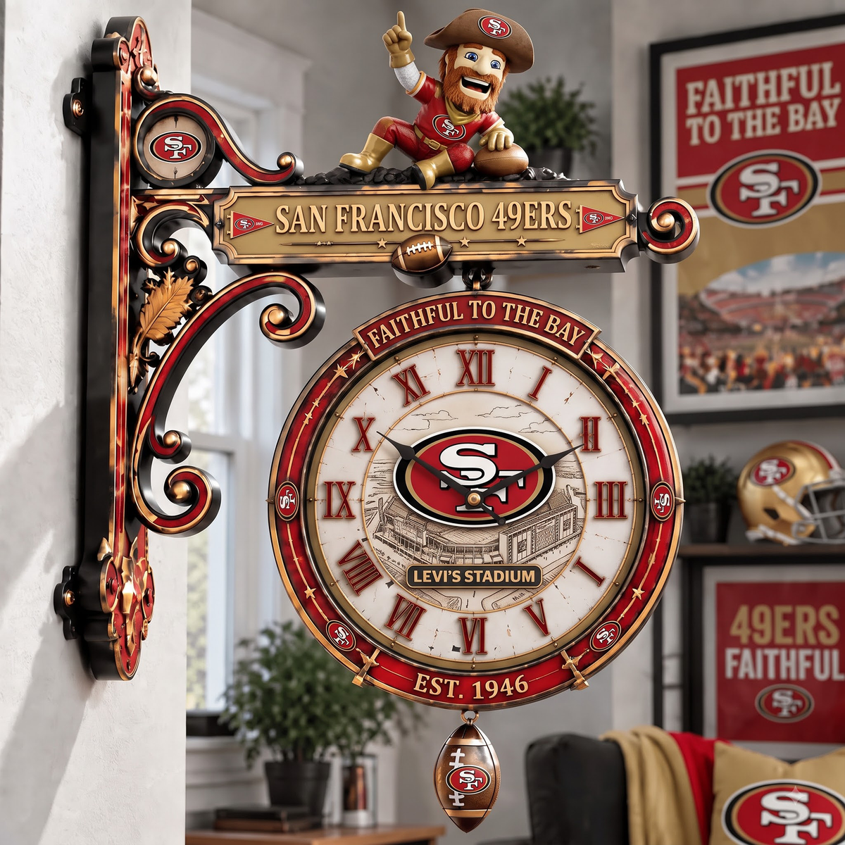 Premium NFL SF Illuminating Collector Wall Clock
