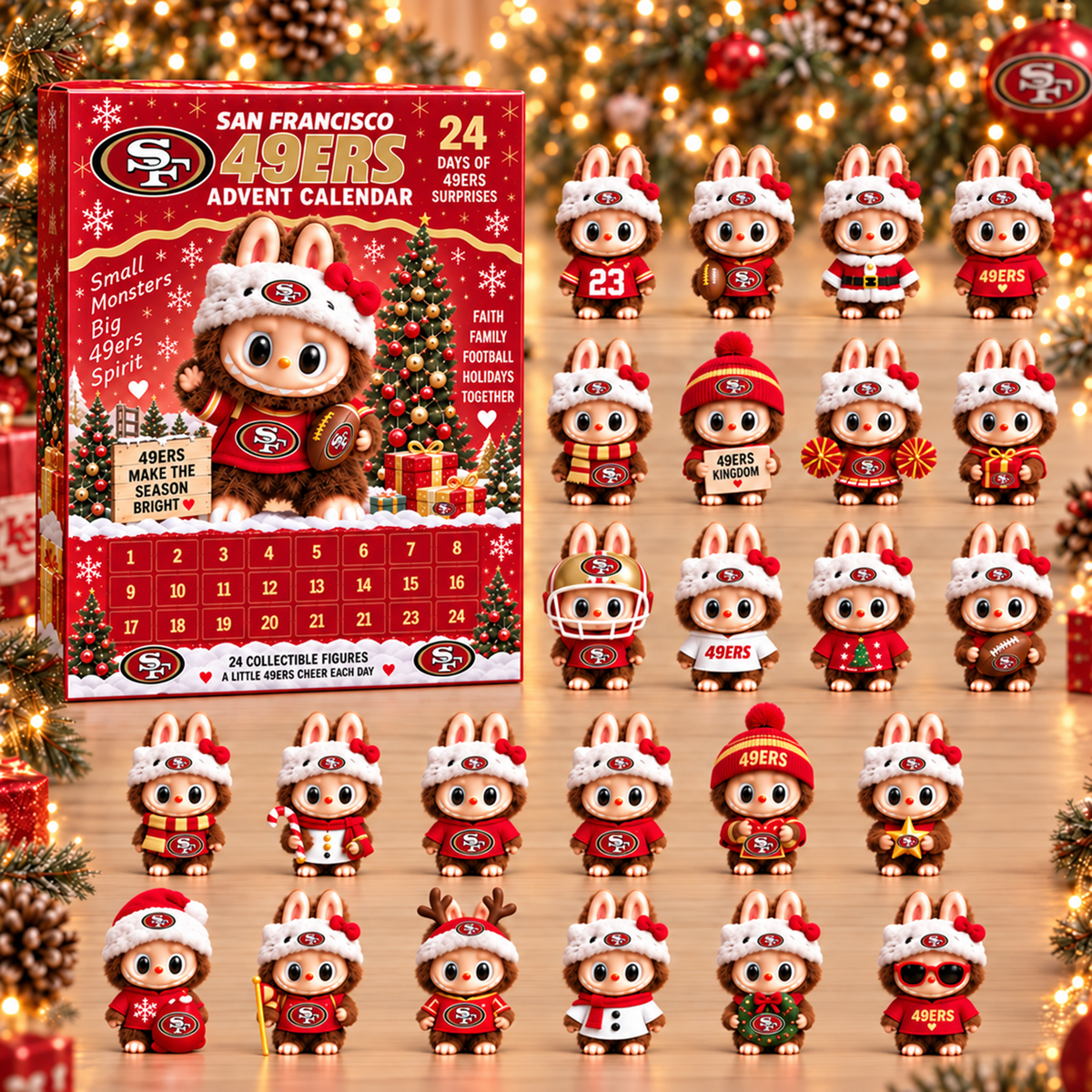 Premium NFL SF x Labubu Christmas Avent Calendar V7