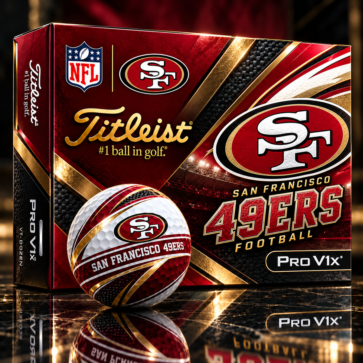 Premium NFL SF x Titleist Pro V1 Team Spirit Golf Balls Set V2