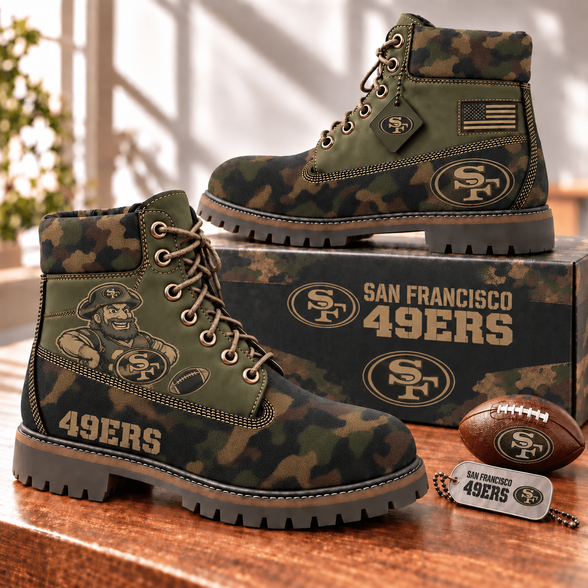 Premium NFL SF49 Camo Boots V3