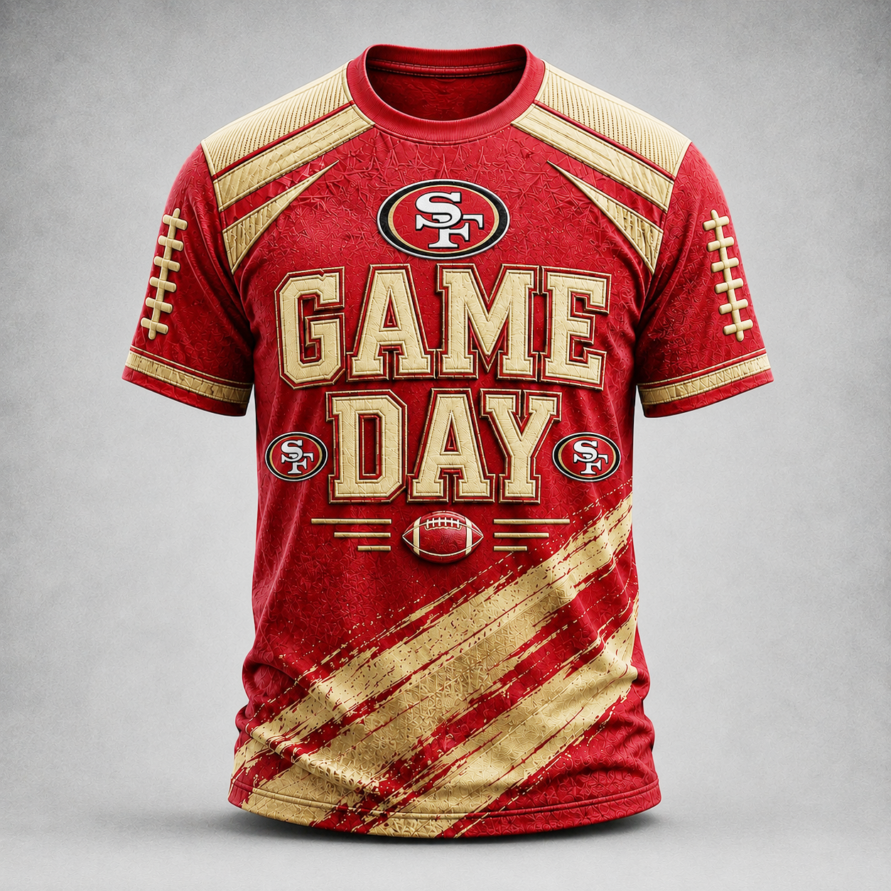 Premium NFL SF49 Game Day Paint Splatter Performance T-Shirt