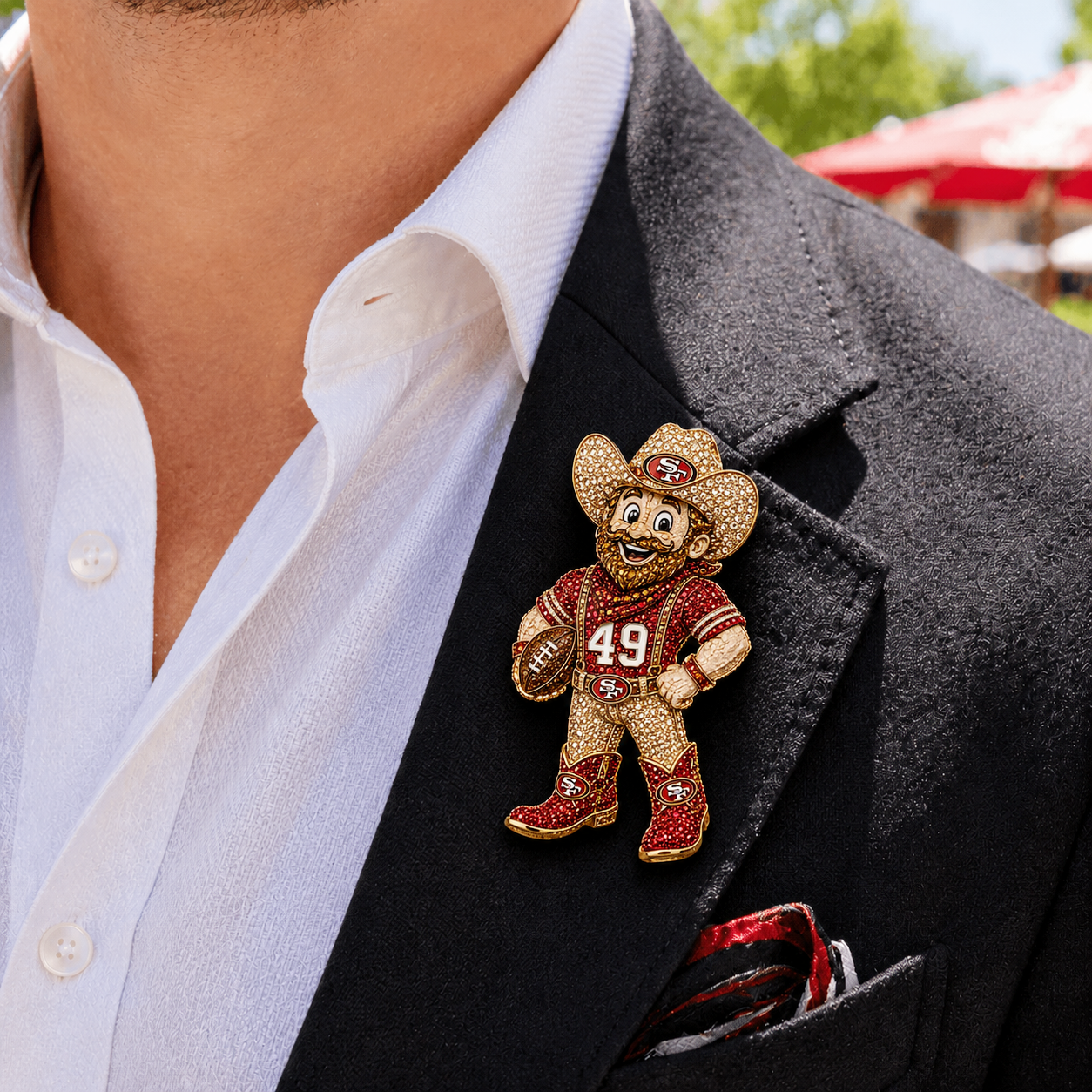Premium NFL SF49 Luxury Sculptural Brooch