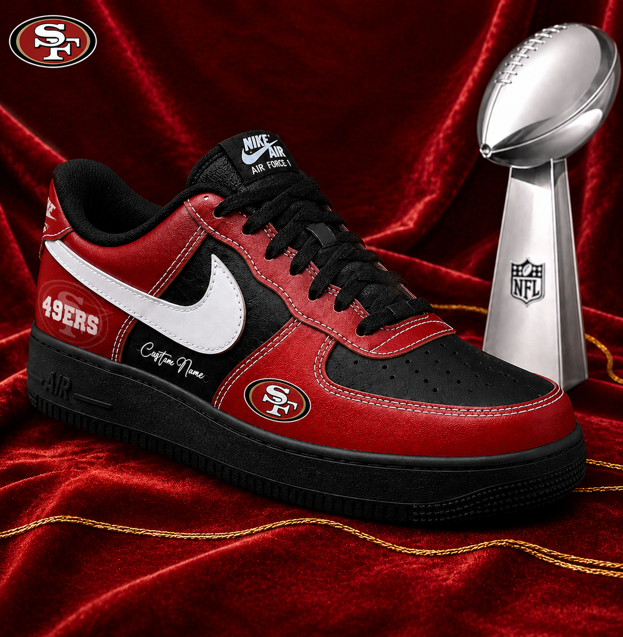 Premium NFL SF49 Victory Legacy AF1 Sneakers
