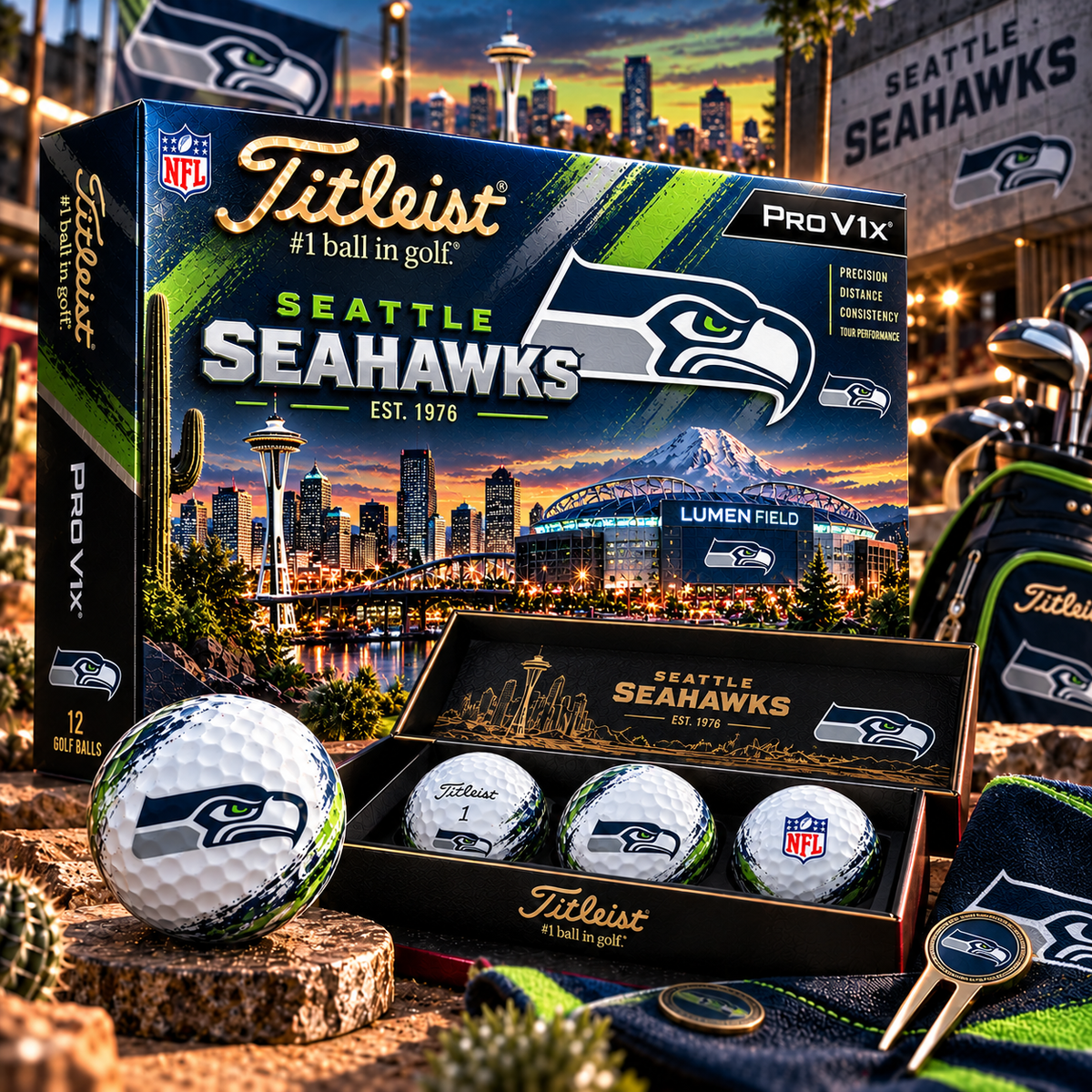 Premium NFL SS x Titleist Pro V1 Herritage Golf Ball Set V4