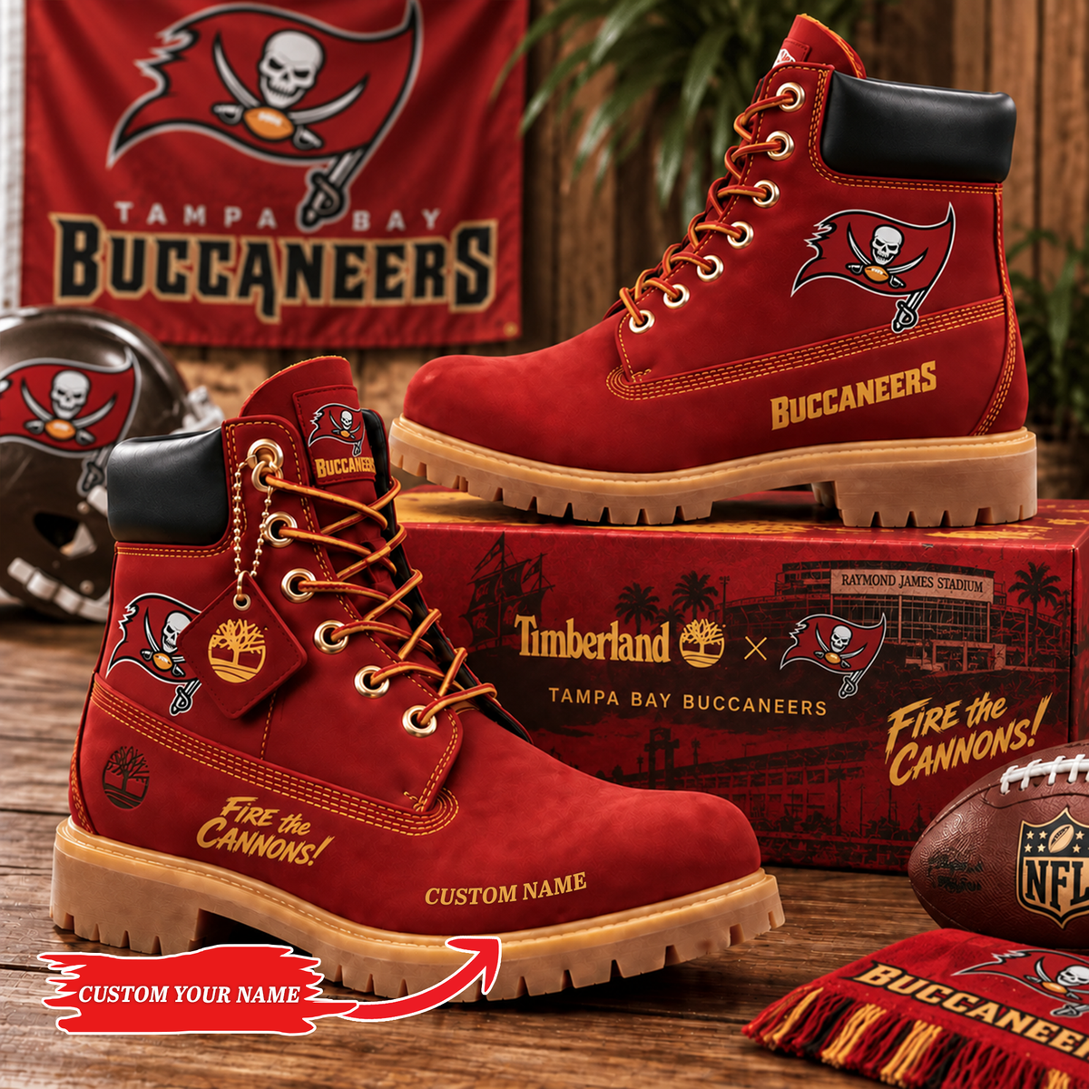 Premium NFL TB Heritage Boots Custom Name