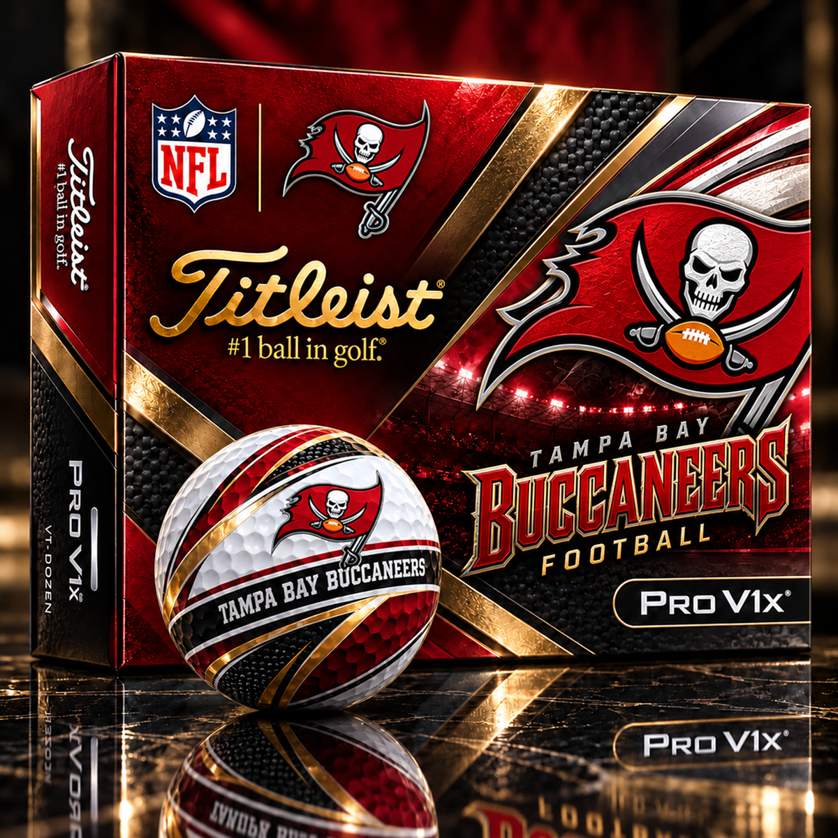 Premium NFL TB x Titleist Pro V1 Team Spirit Golf Balls Set V2
