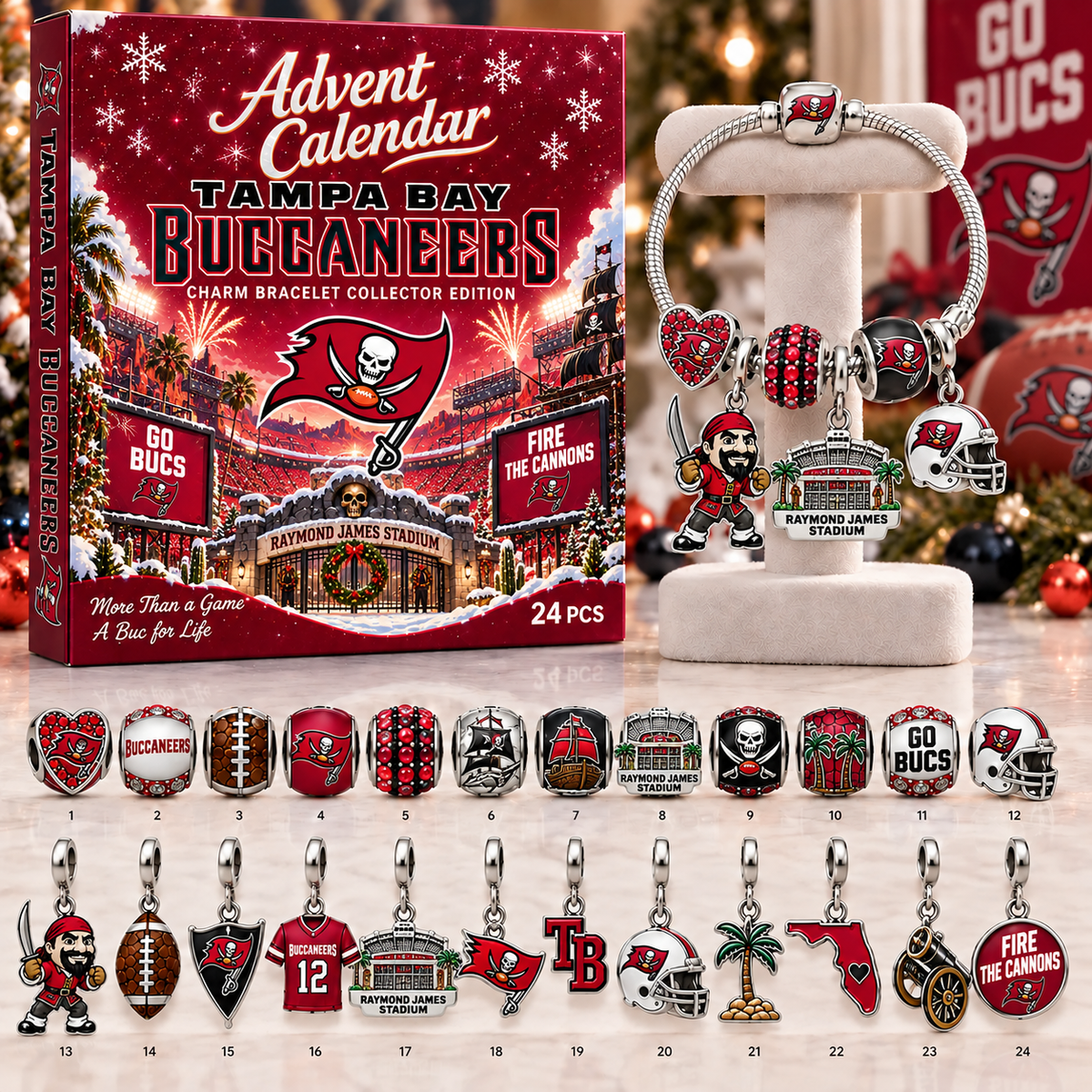 Premium NFL TBB Advent Calendar Charm Bracelet Set V5