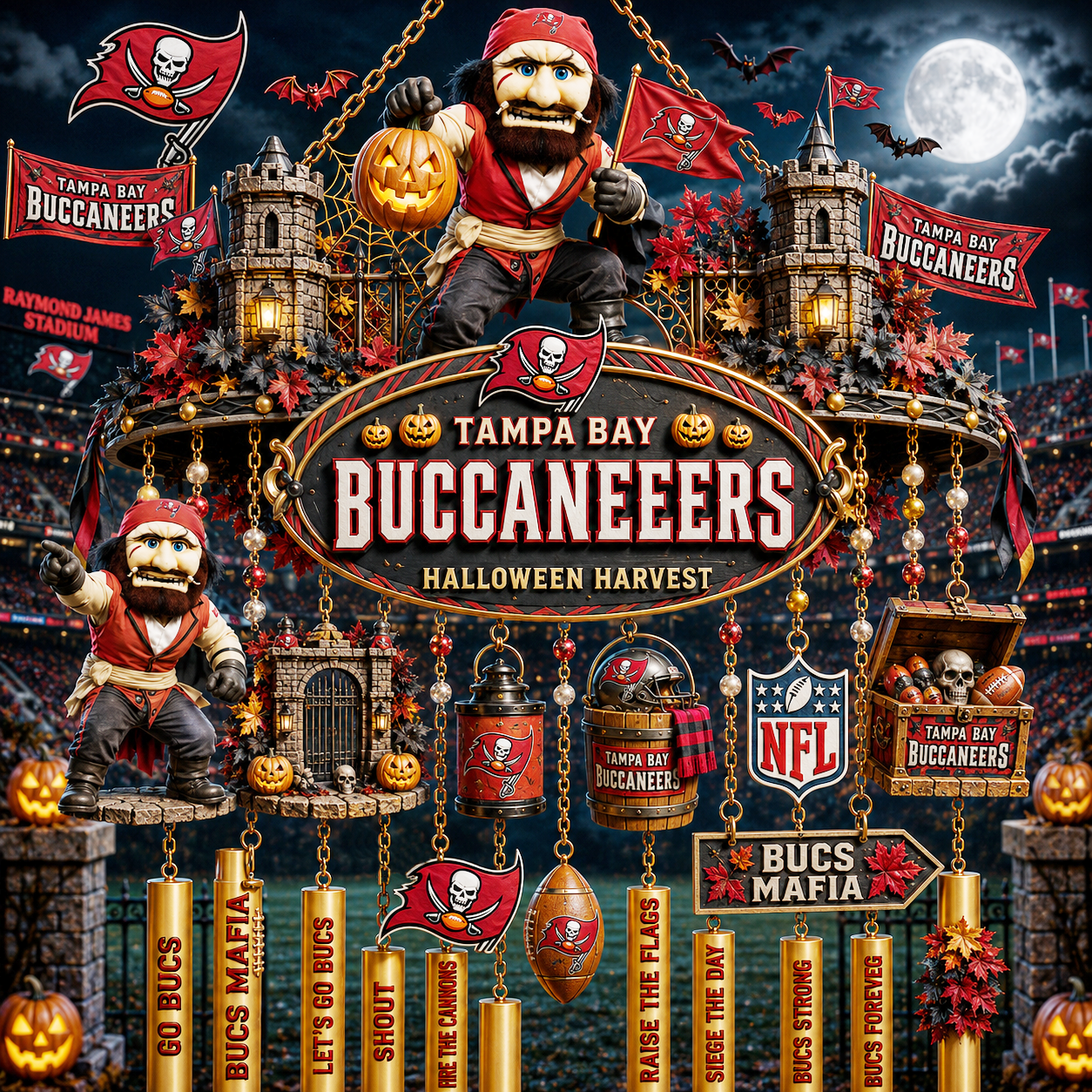 Premium NFL TBB Halloween Wind Chime