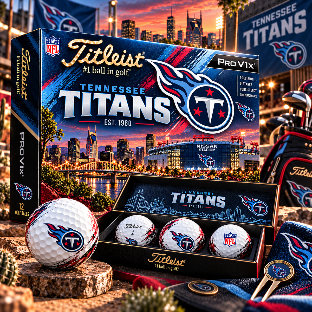 Premium NFL TT x Titleist Pro V1 Herritage Golf Ball Set V4