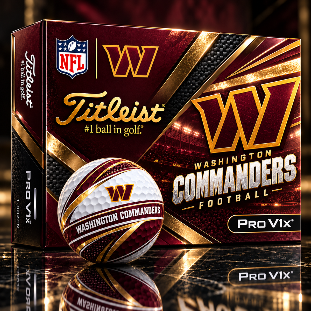 Premium NFL WAS x Titleist Pro V1 Team Spirit Golf Balls Set V2