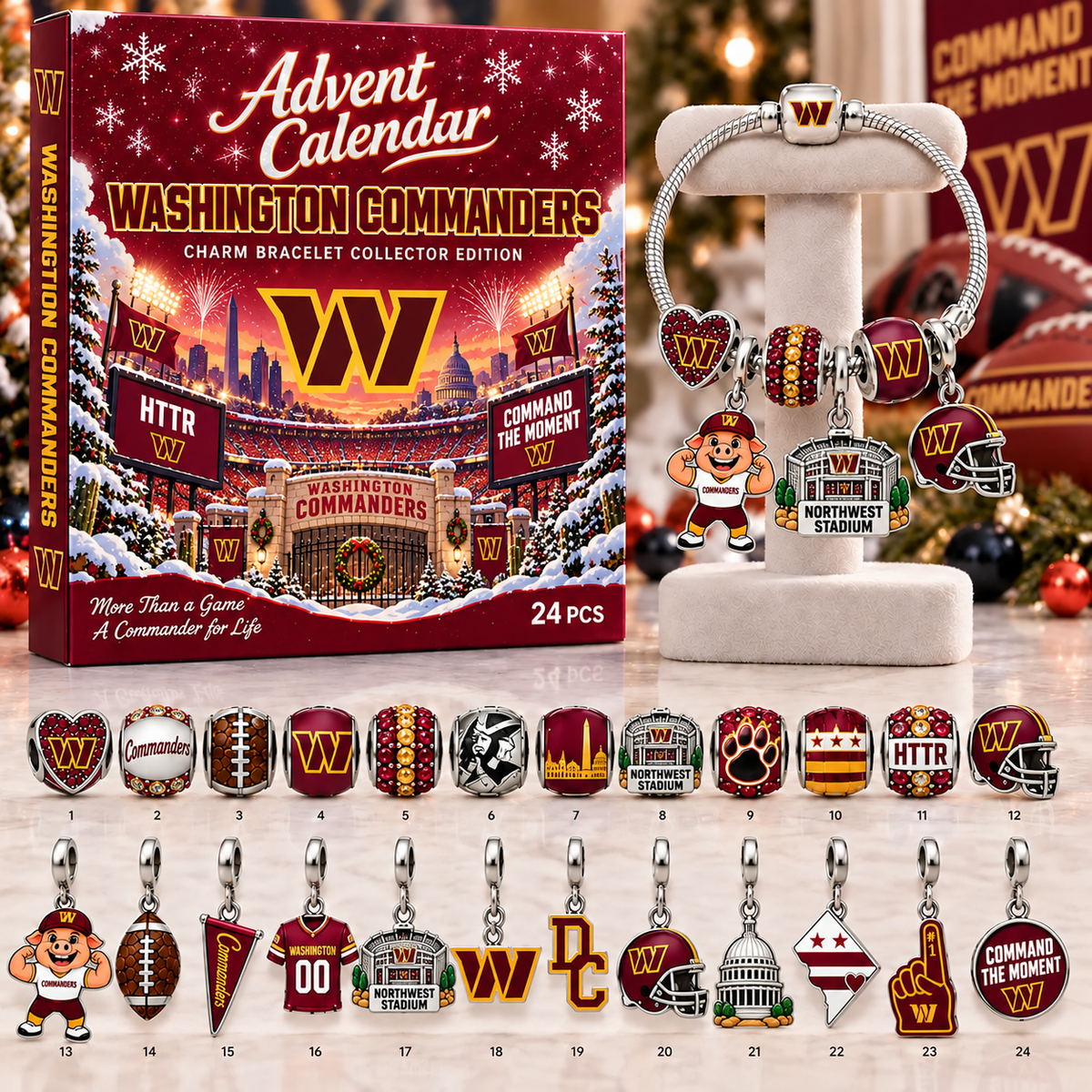 Premium NFL WC Advent Calendar Charm Bracelet Set V5