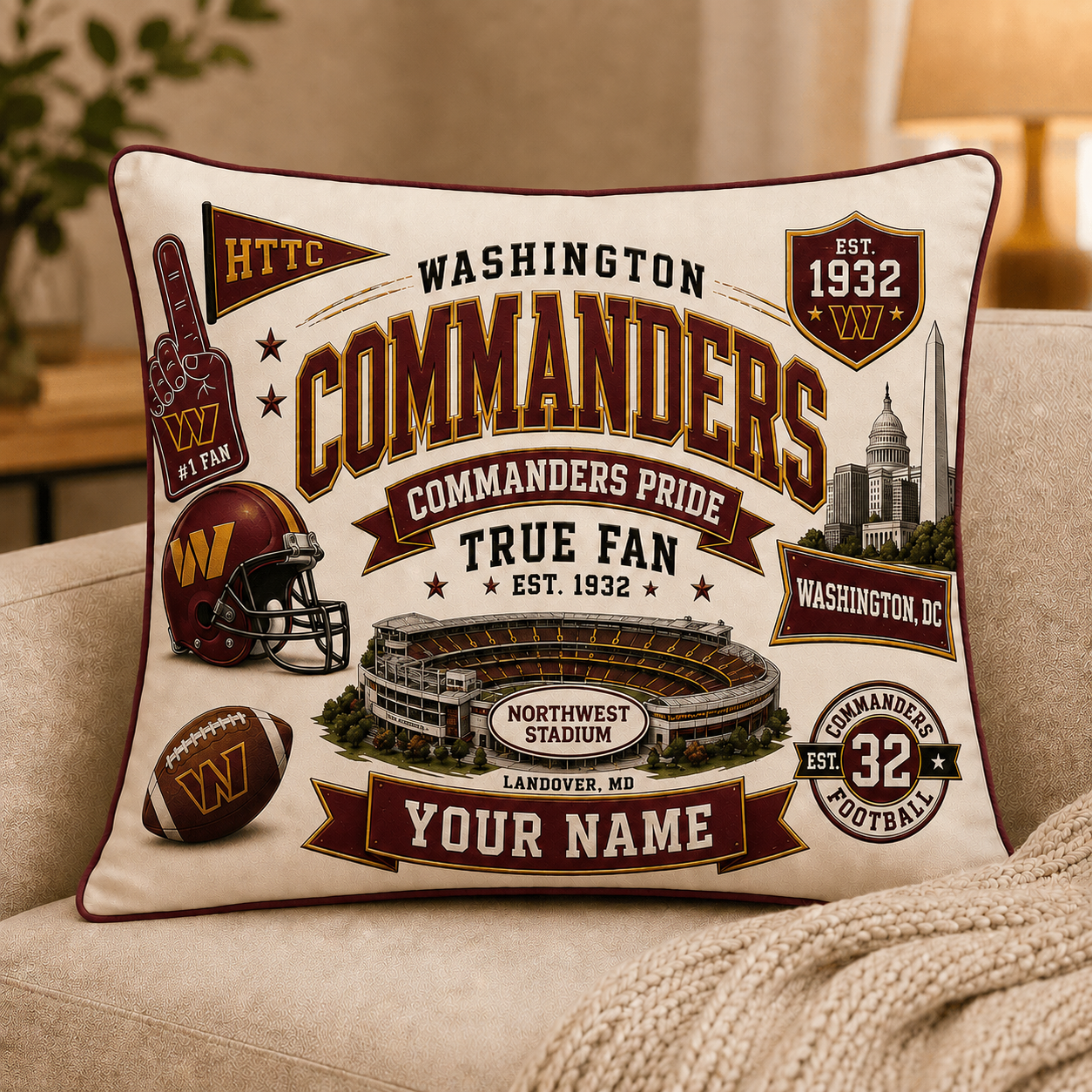 Premium NFL WC Vintage Pillow