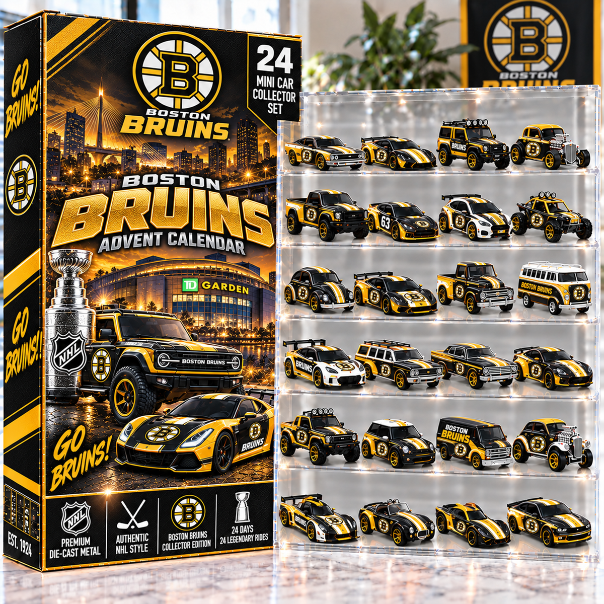 Premium NHL BOS Mini Car Advent Calendar V4