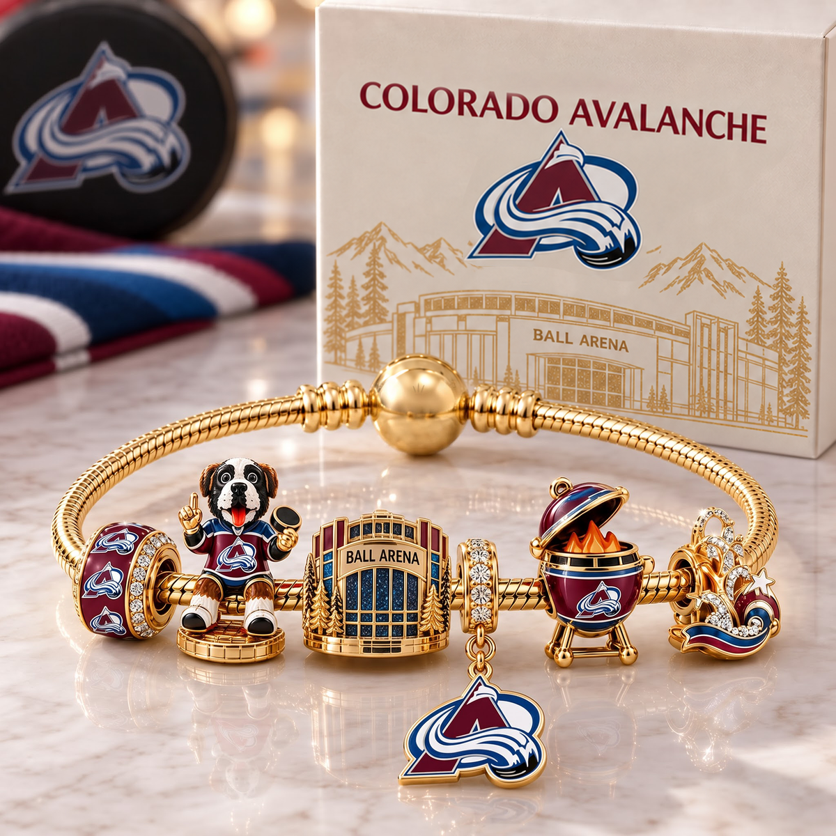 Premium NHL COL Heritage Gold Charm Bracelet Set V3