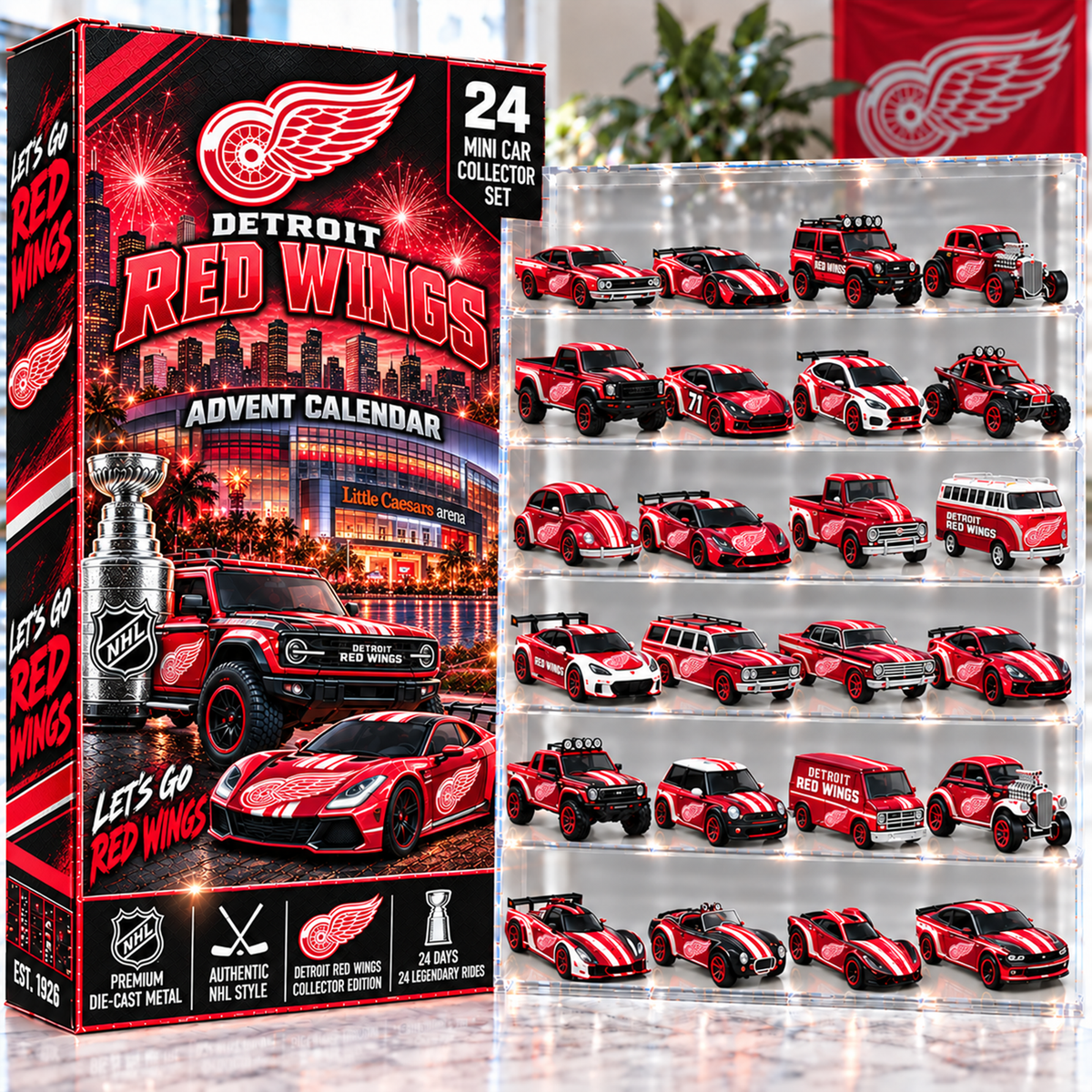 Premium NHL DET Mini Car Advent Calendar V4