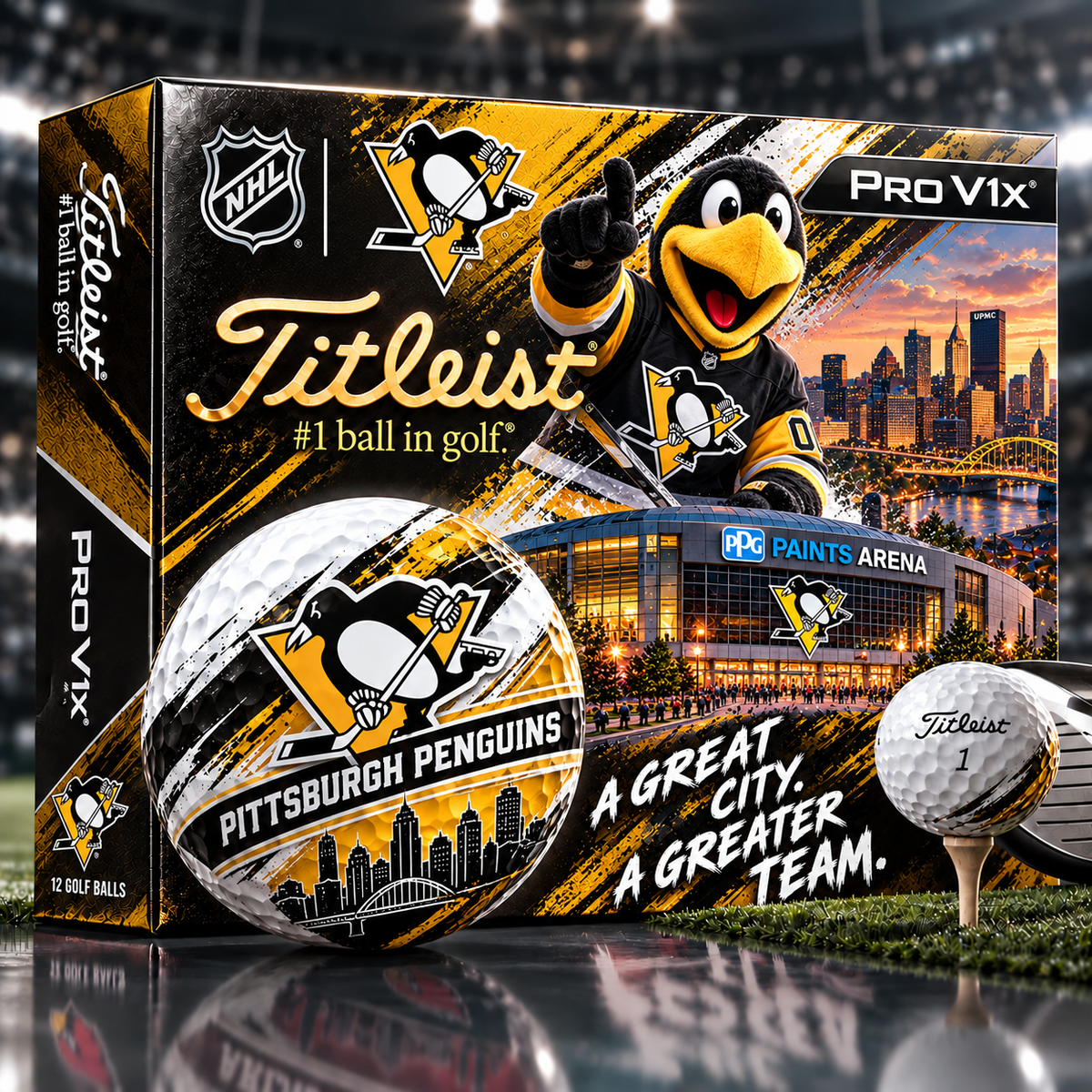 Premium NHL PP x Titleist Pro V1 Skyline & Stadium Golf Balls Set
