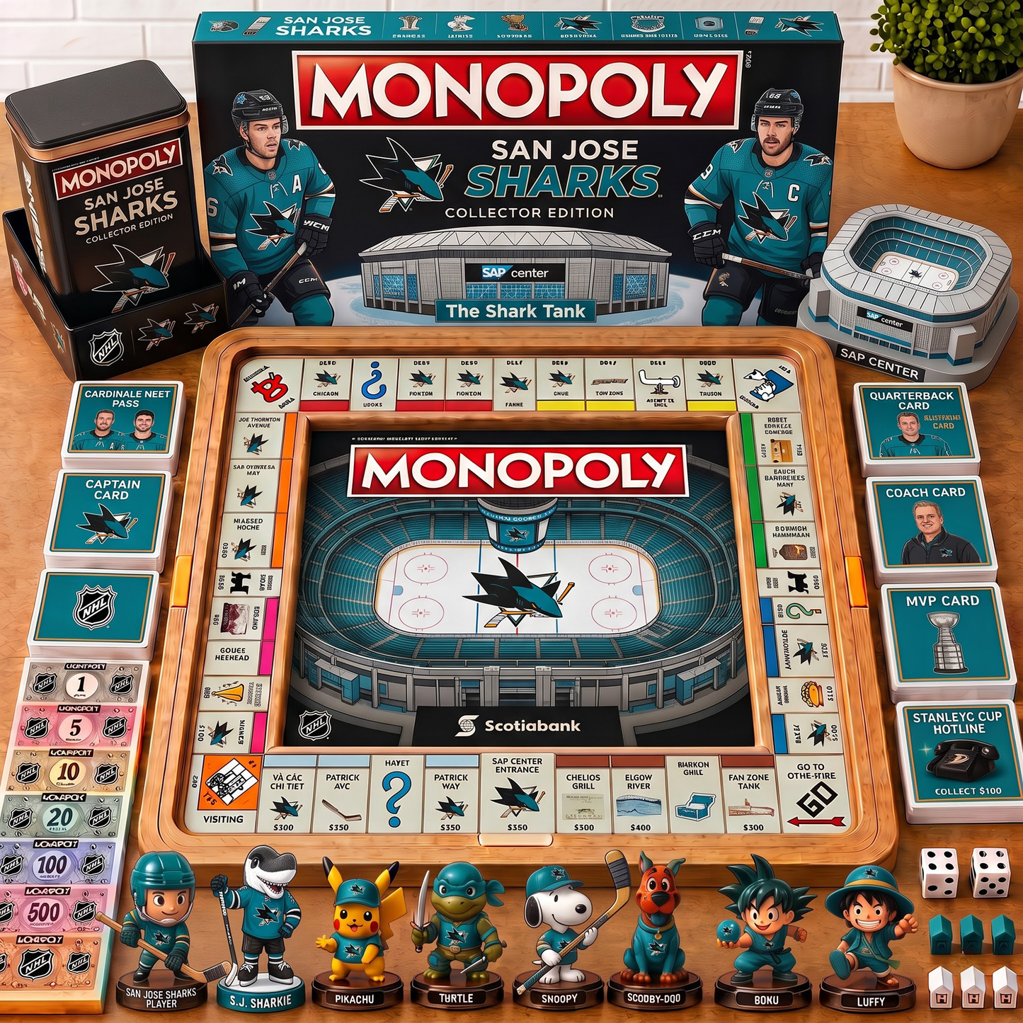 Premium NHL SJS Nest Monopoly Collector’s Edition Board Game V4