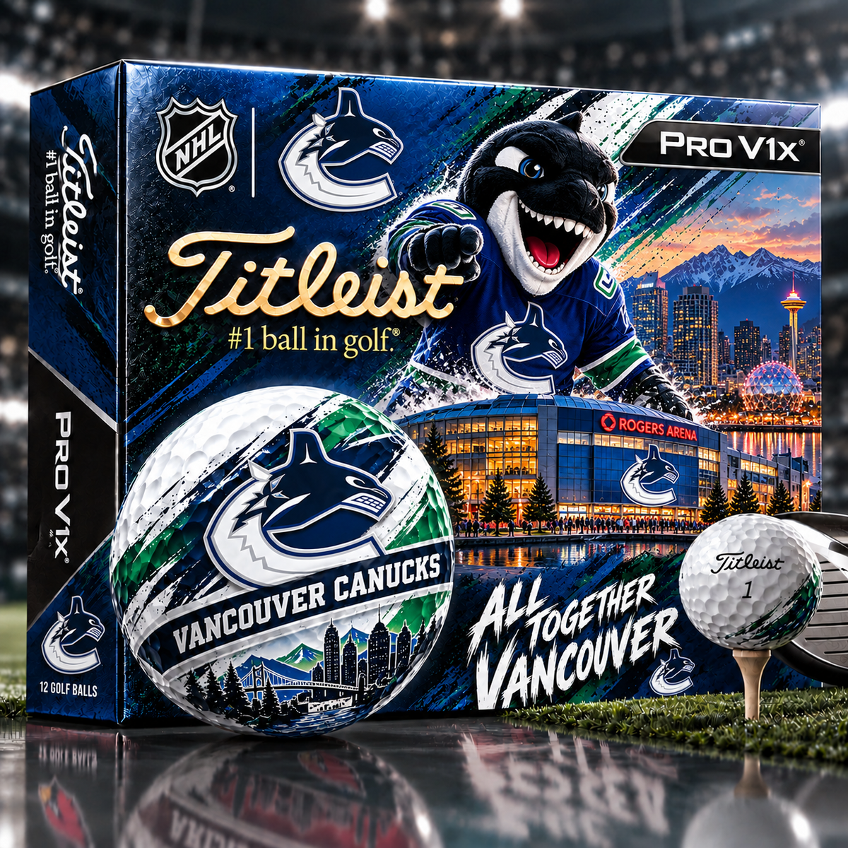 Premium NHL VC x Titleist Pro V1 Skyline & Stadium Golf Balls Set