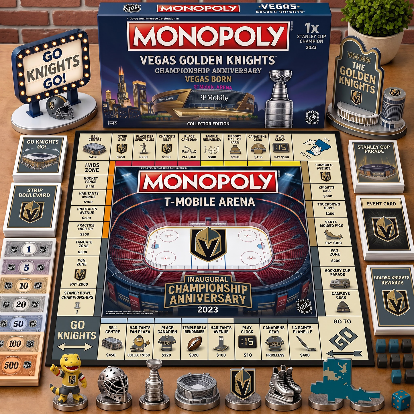 Premium NHL VEG Championship Anniversary Monopoly Collector’s Edition Board Game V3